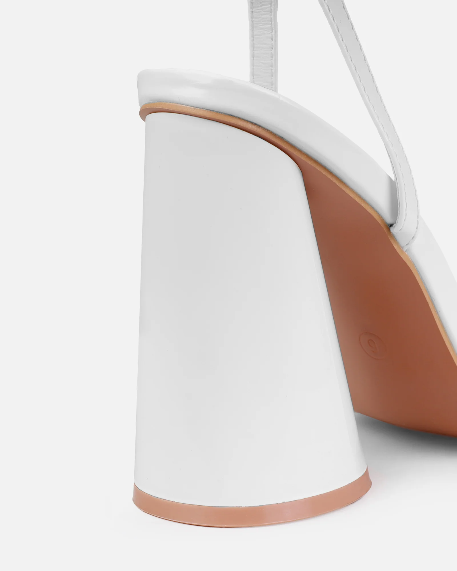 Nikitay White Round Block Strappy Heels - Image 3