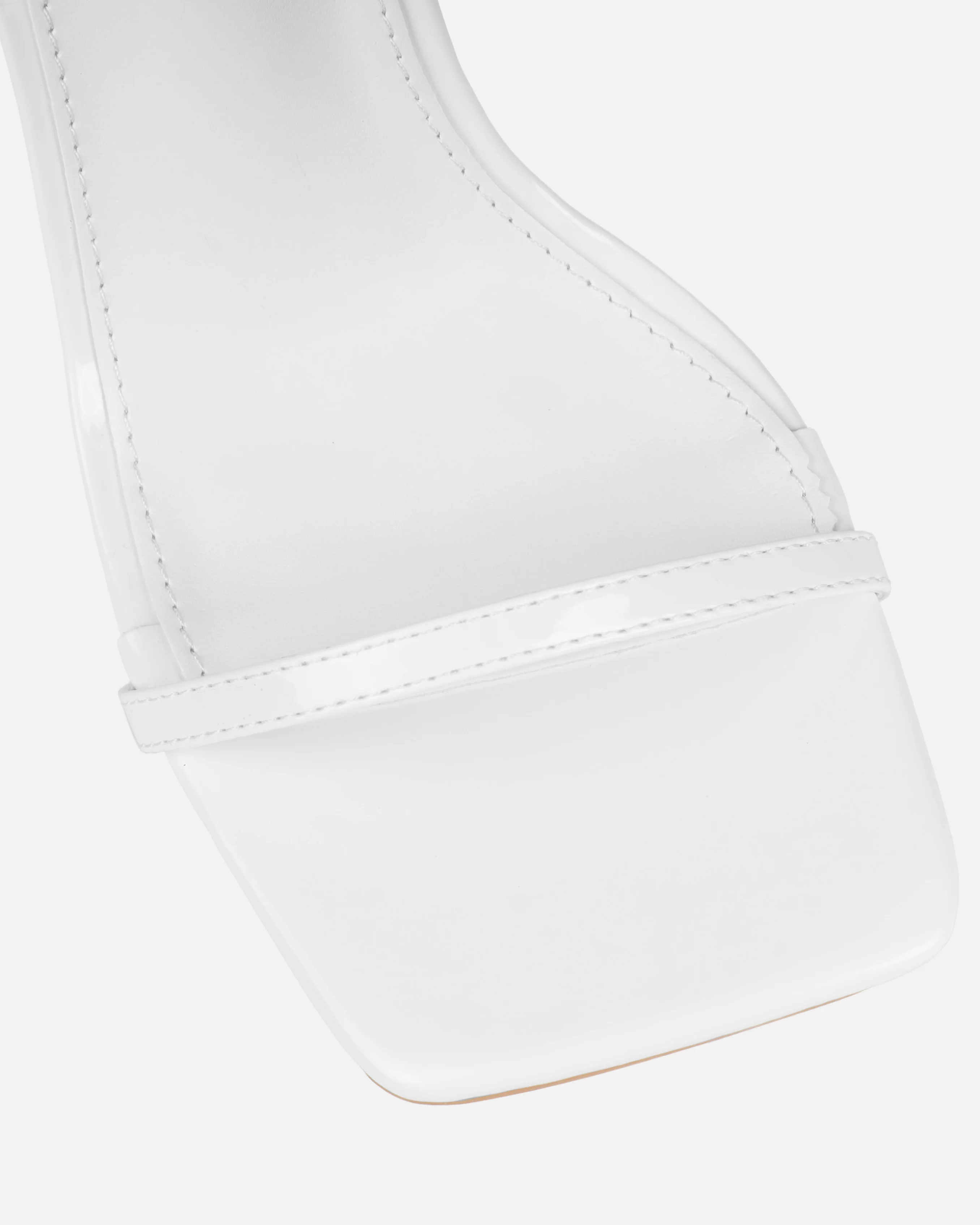 Nikitay White Round Block Strappy Heels - Image 4