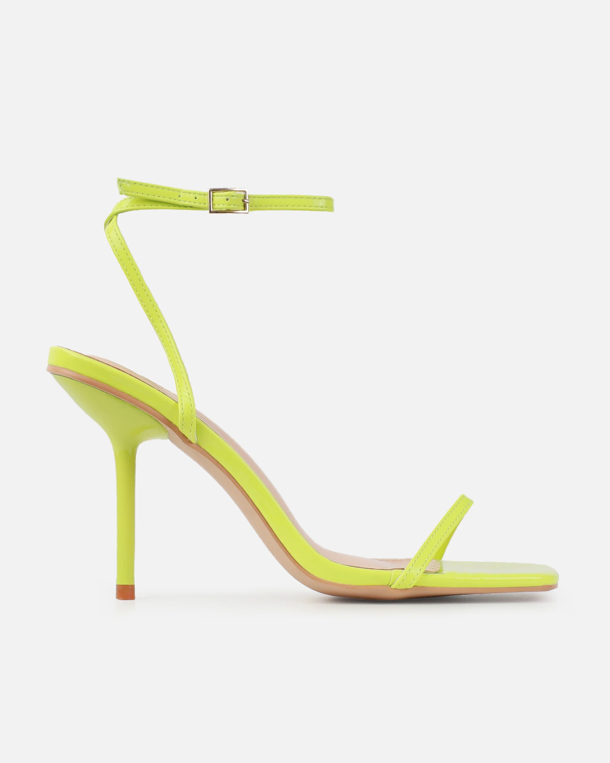 Niko Lime Patent Barely There Stiletto Heels - Image 2