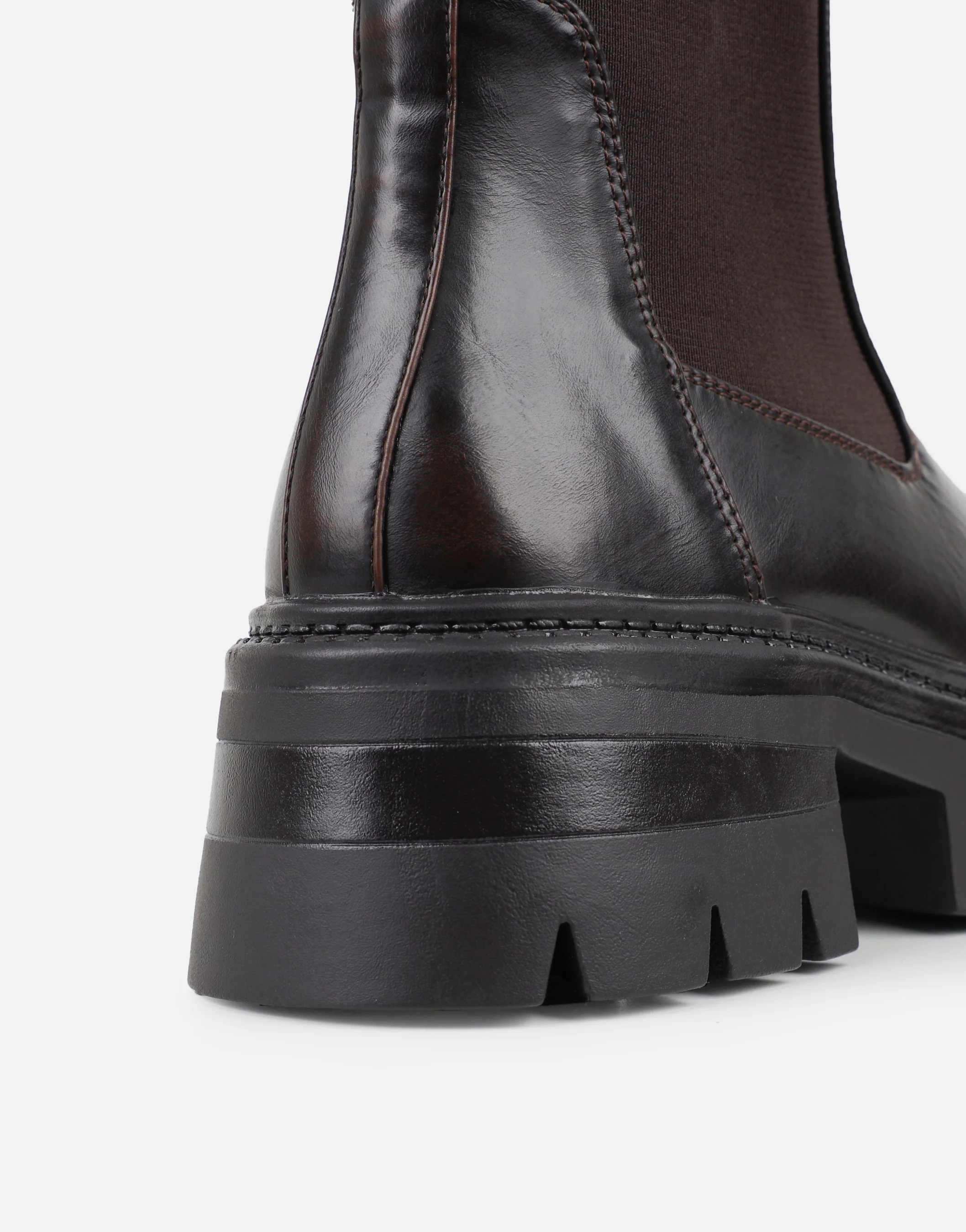 Perez Brown Sock Chunky Ankle Boots - Image 3