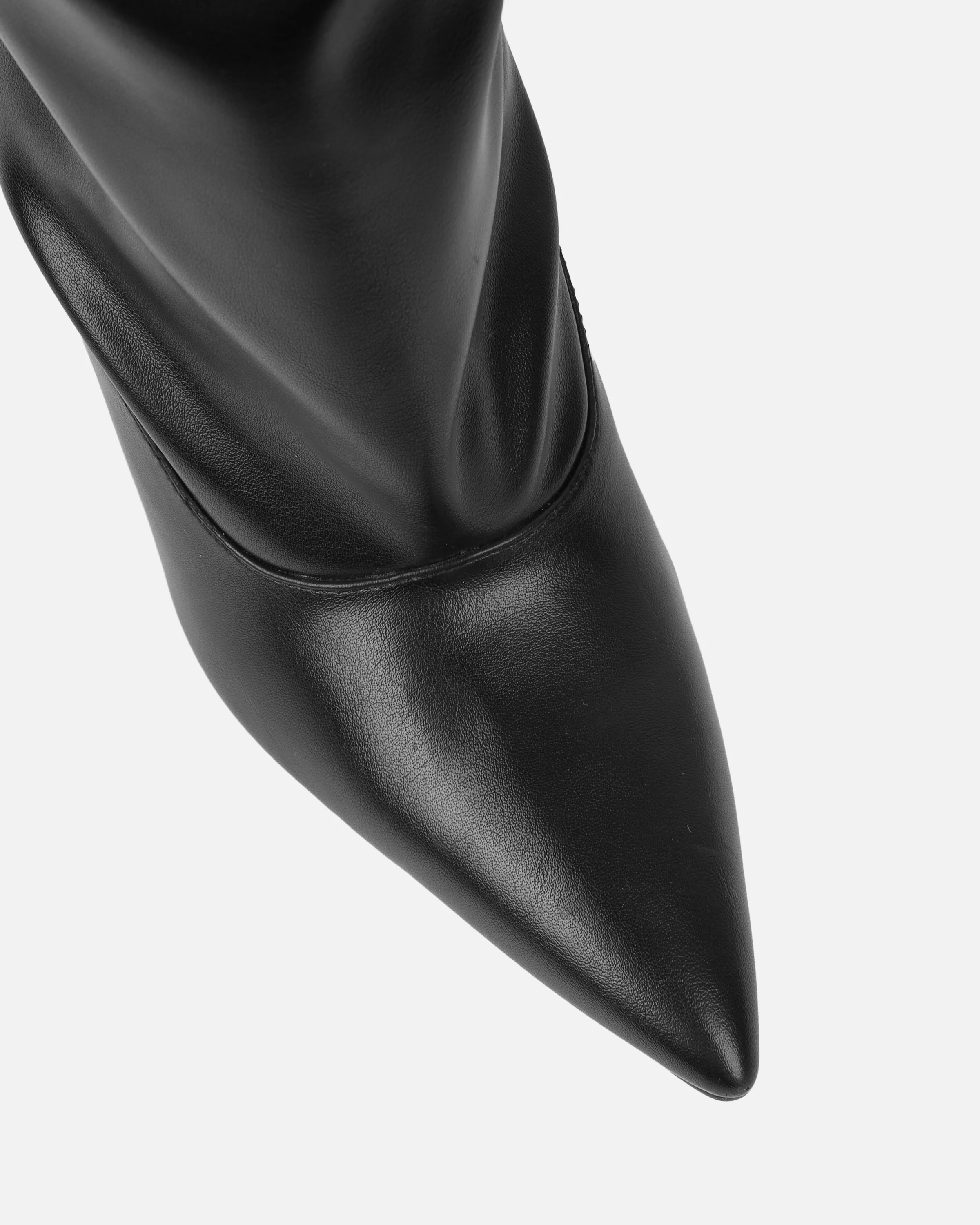 Rami Black Ruched Stiletto Knee High Boots - Image 4