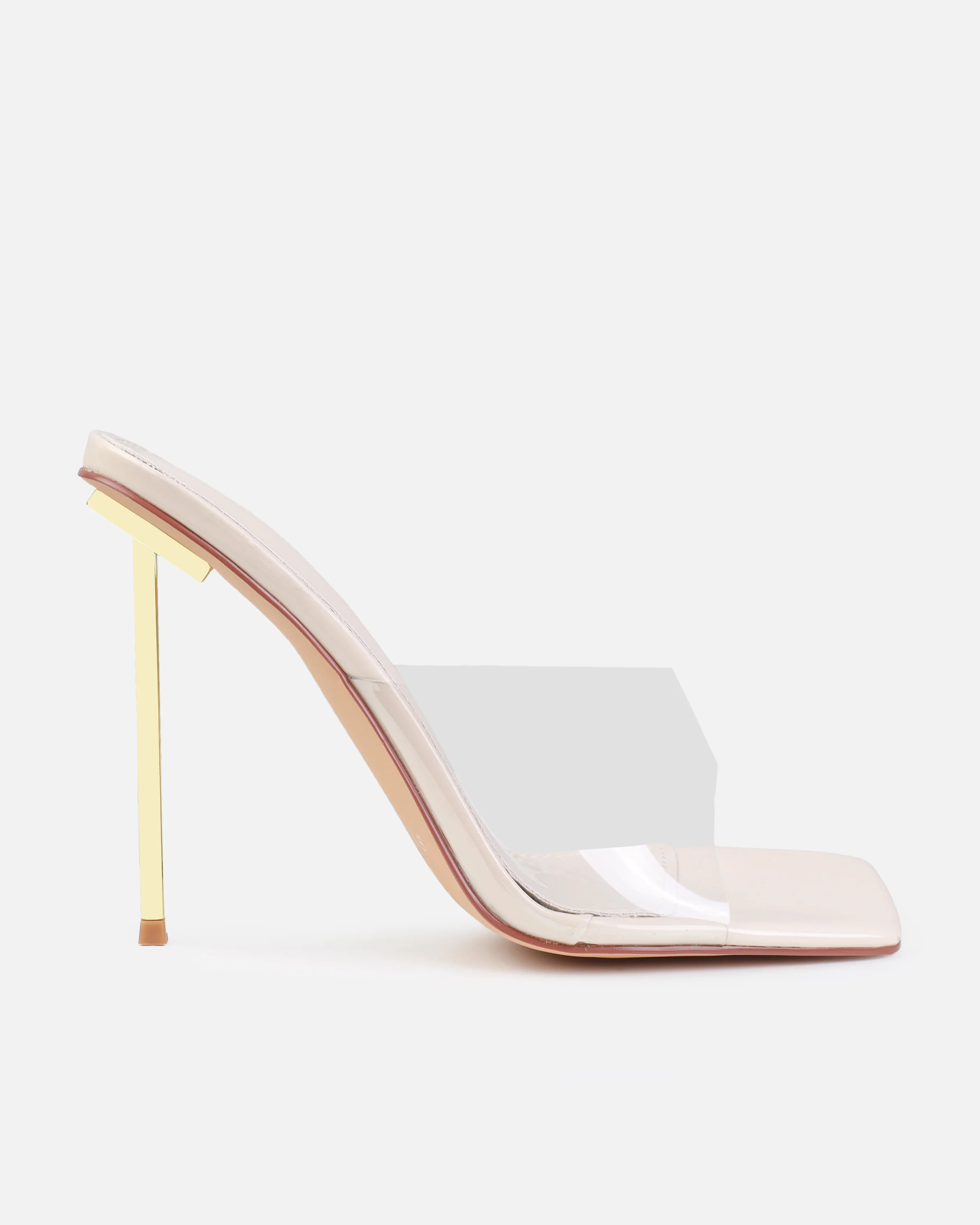 Raye Stone Clear Square Toe Stiletto Mules - Image 2
