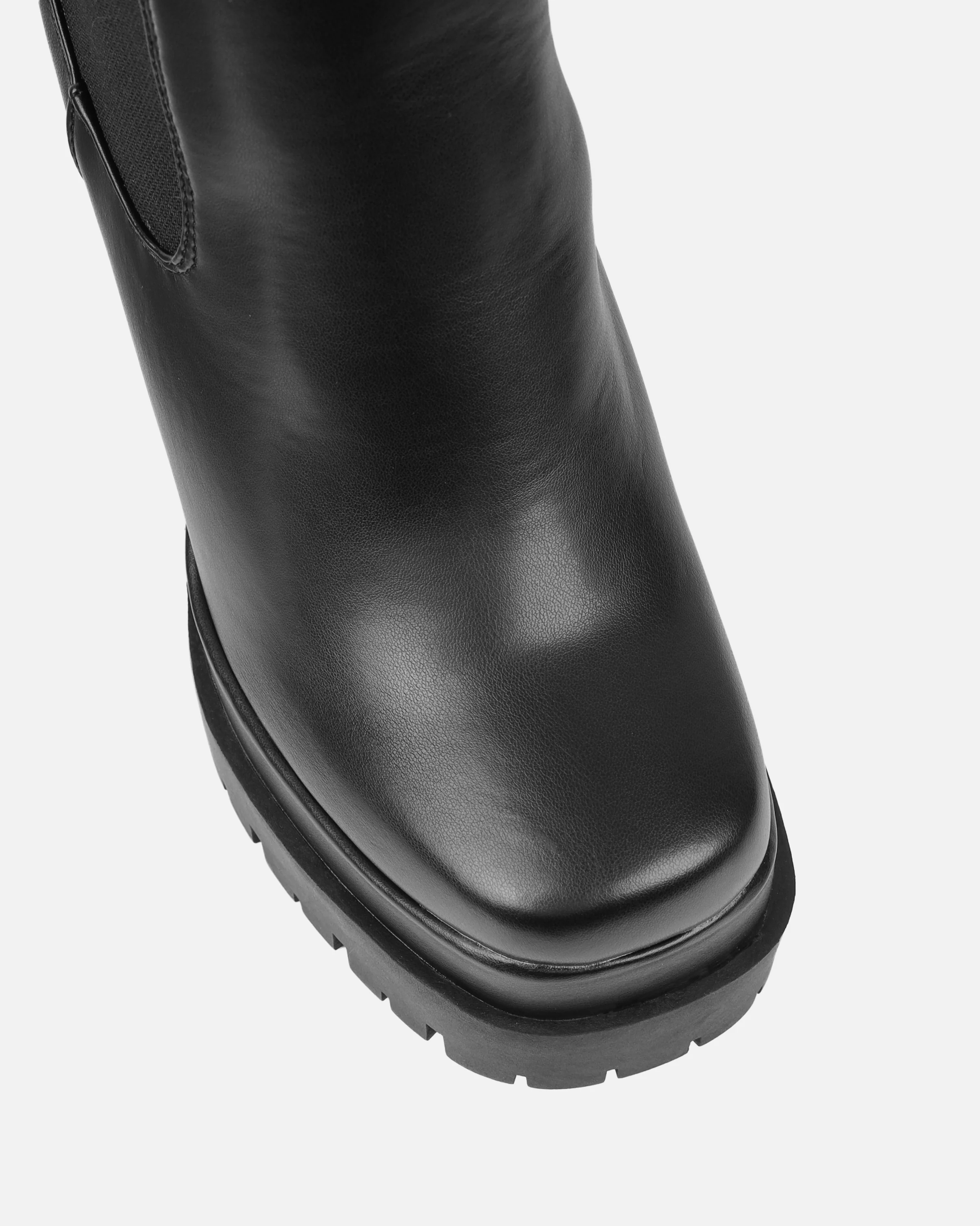 Reiss Black Chunky Chelsea Platform Block Heel Ankle Boots - Image 4