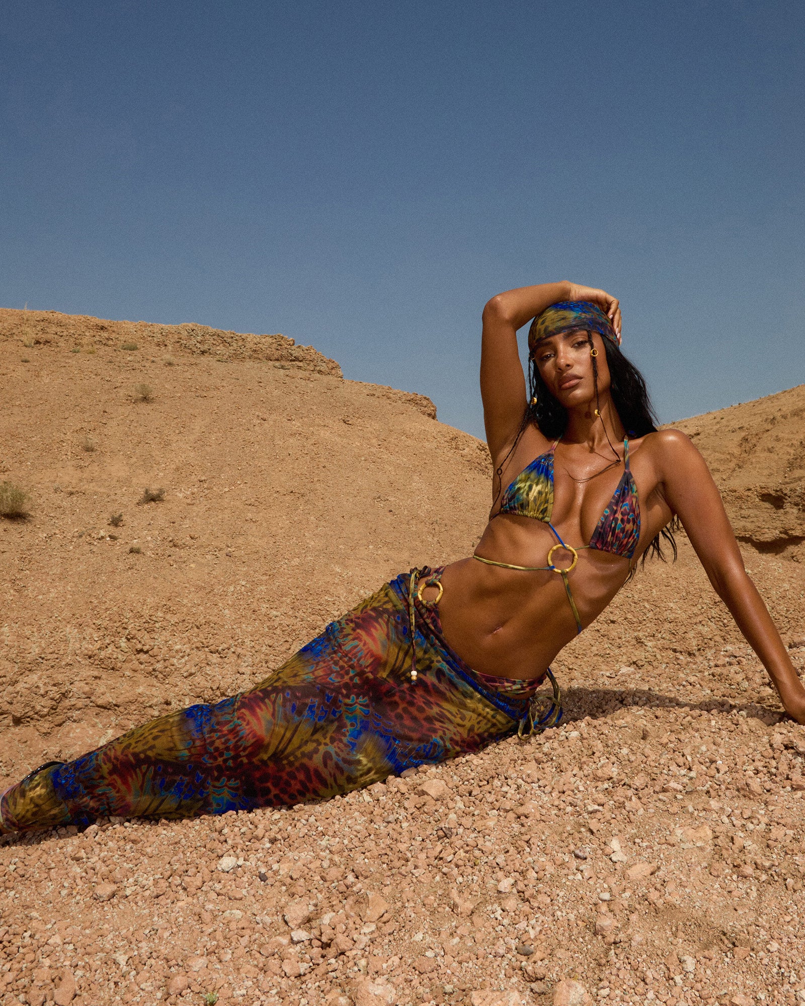 RIANA BUTTERFLY PRINT MESH MAXI SKIRT - Image 3