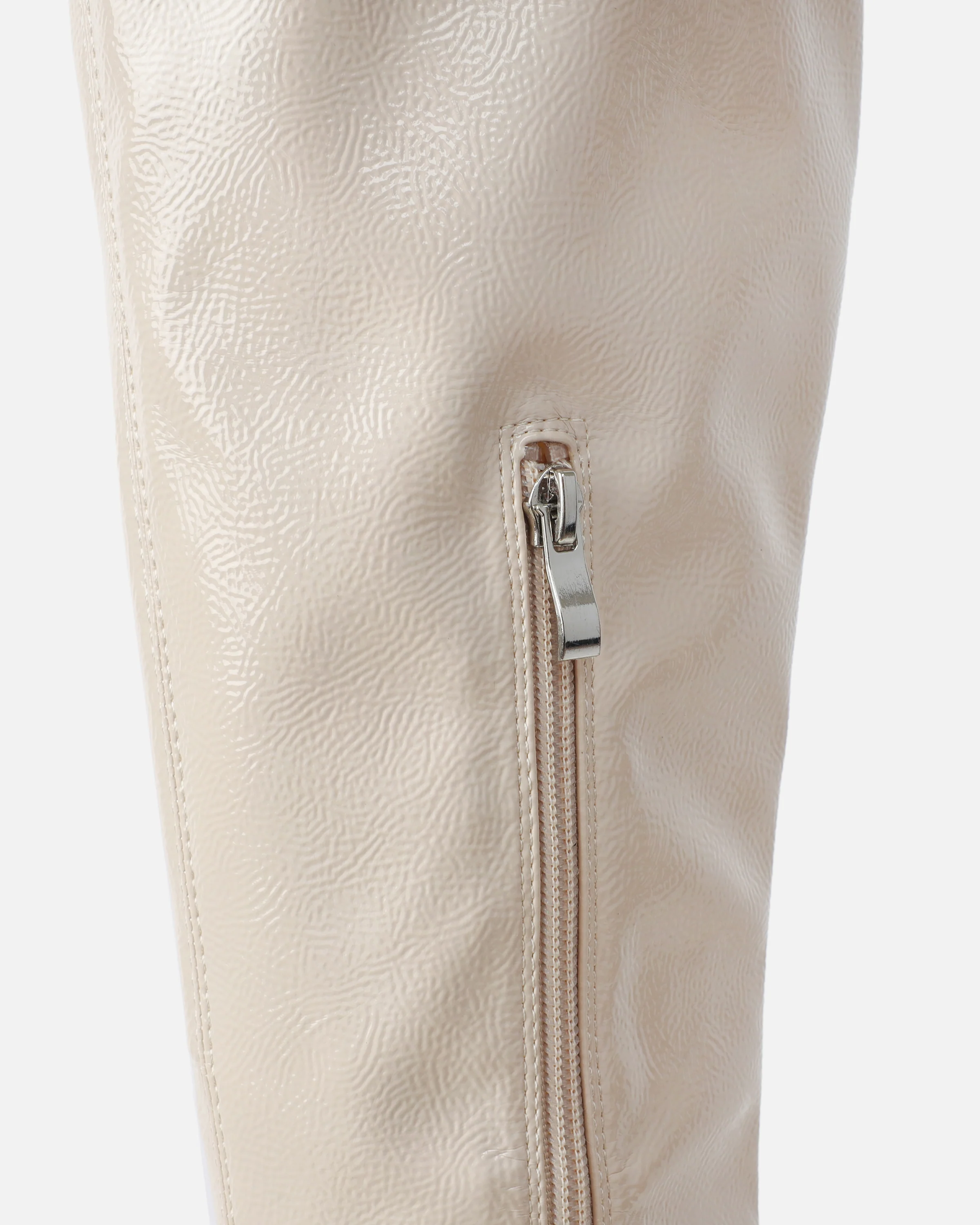 Ron Stone Stretch Patent Block Heel Knee Boots - Image 3
