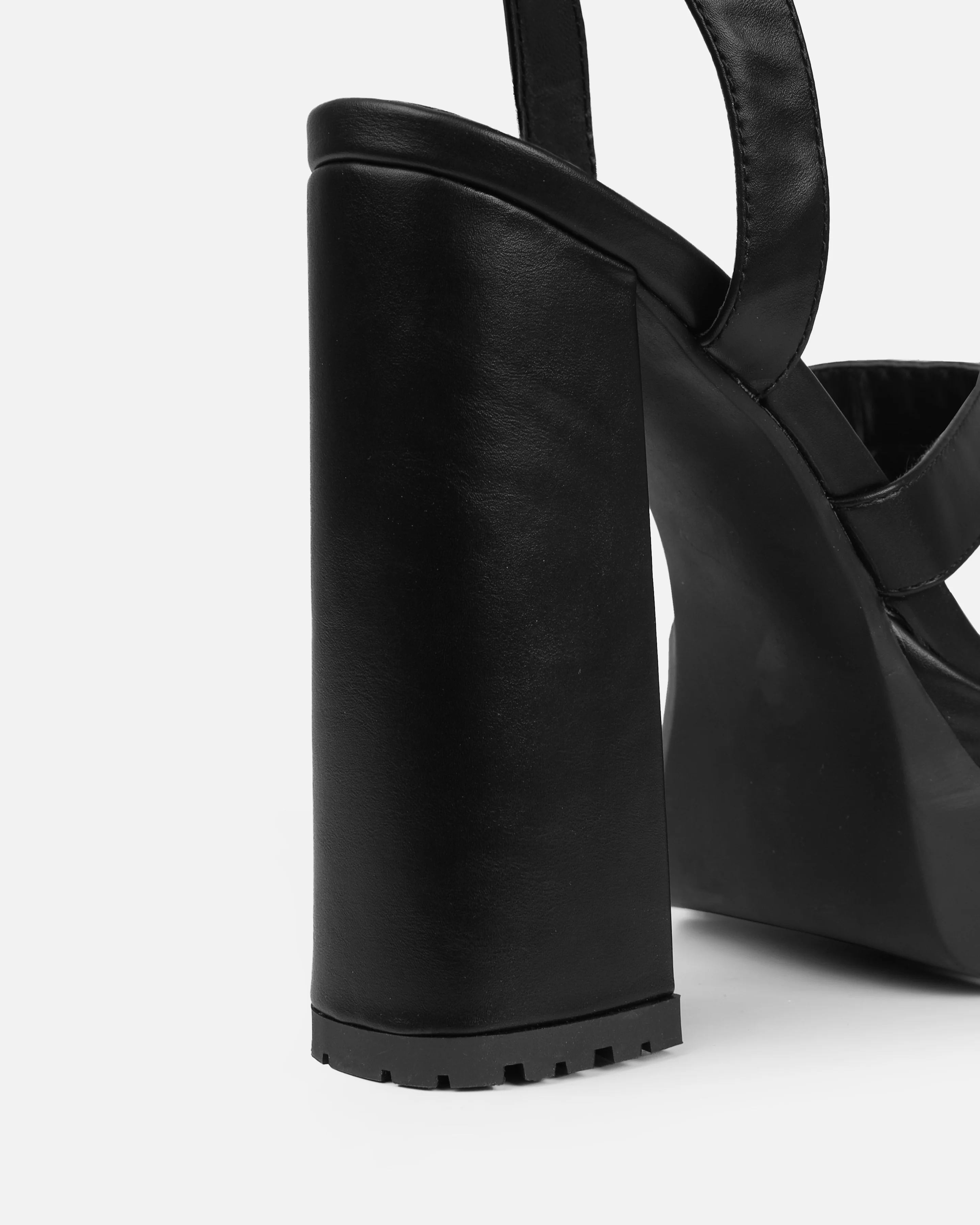 Roshan Black Platform Block Heels - Image 3