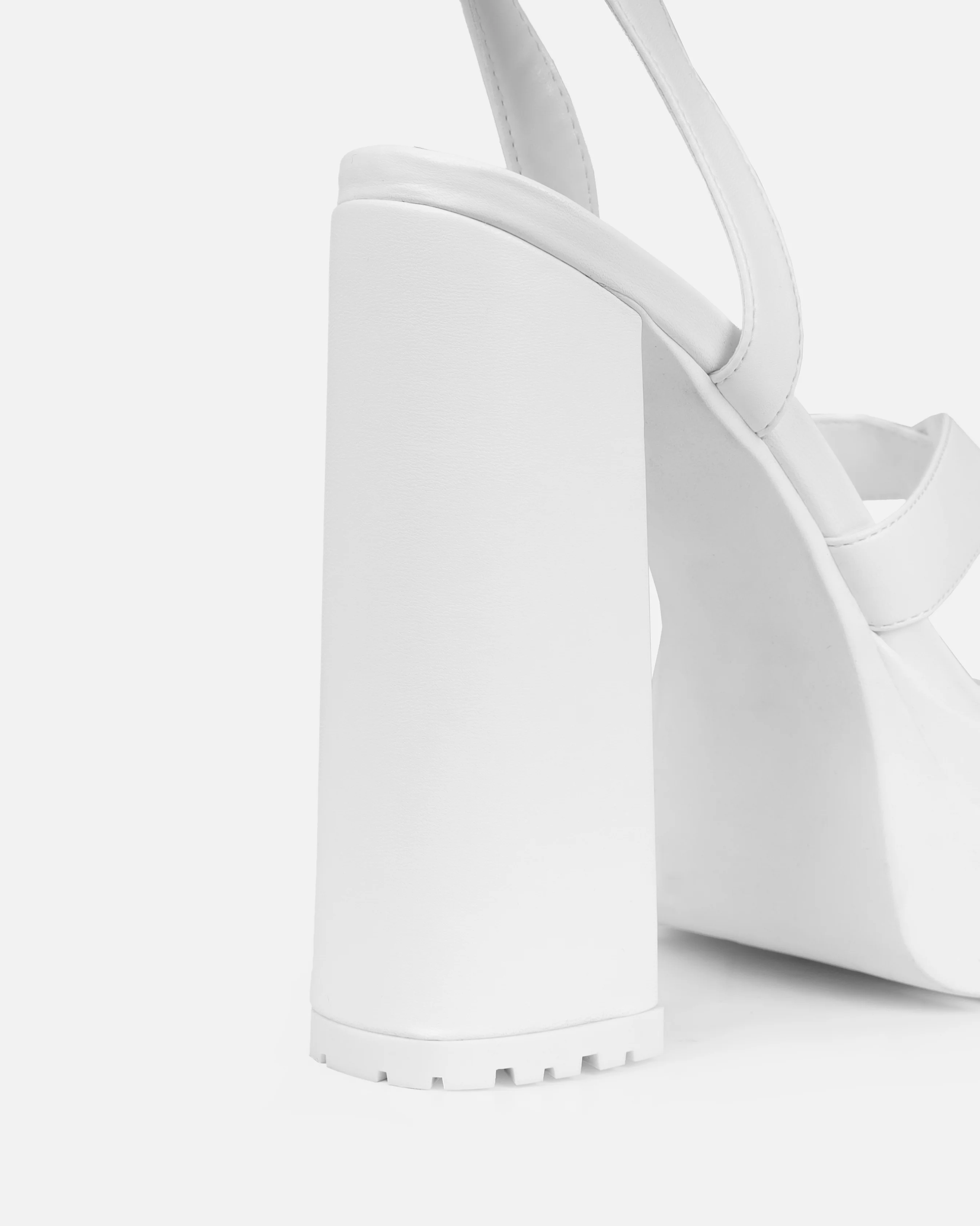 Roshan White Platform Block Heels - Image 3