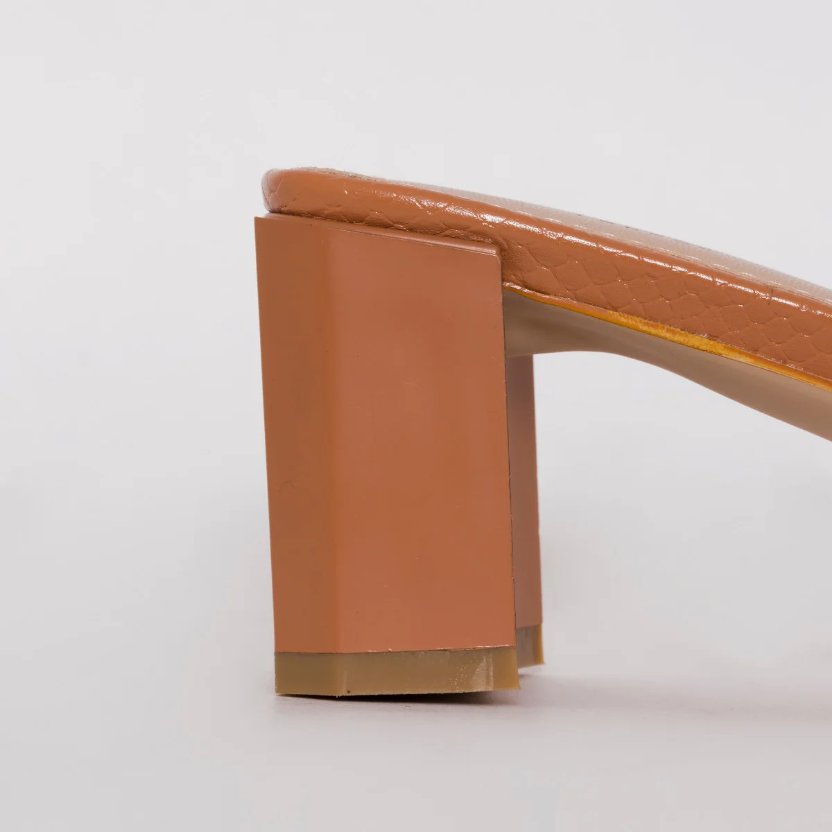 Ruhani Wide Fit Nude Snake Print Block Mid Heel Mules - Image 3