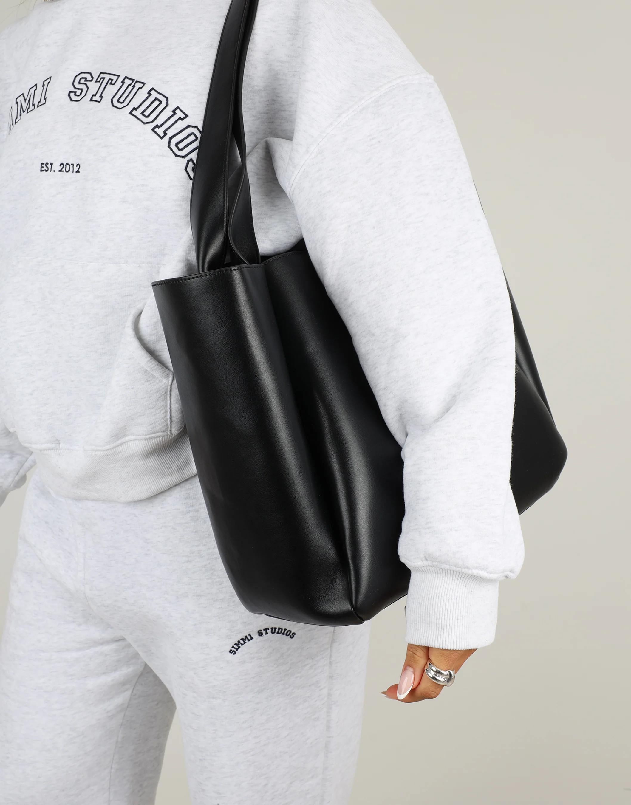 Sally Large Black Tote Bag - Image 2