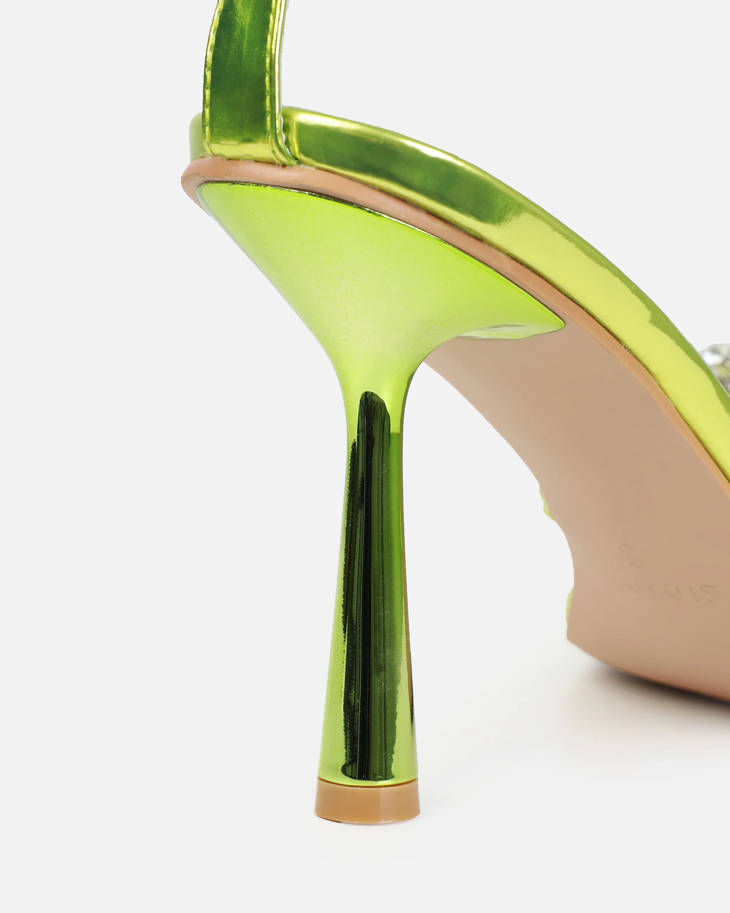 Santo Lime Diamante Bow Stiletto Heels - Image 3