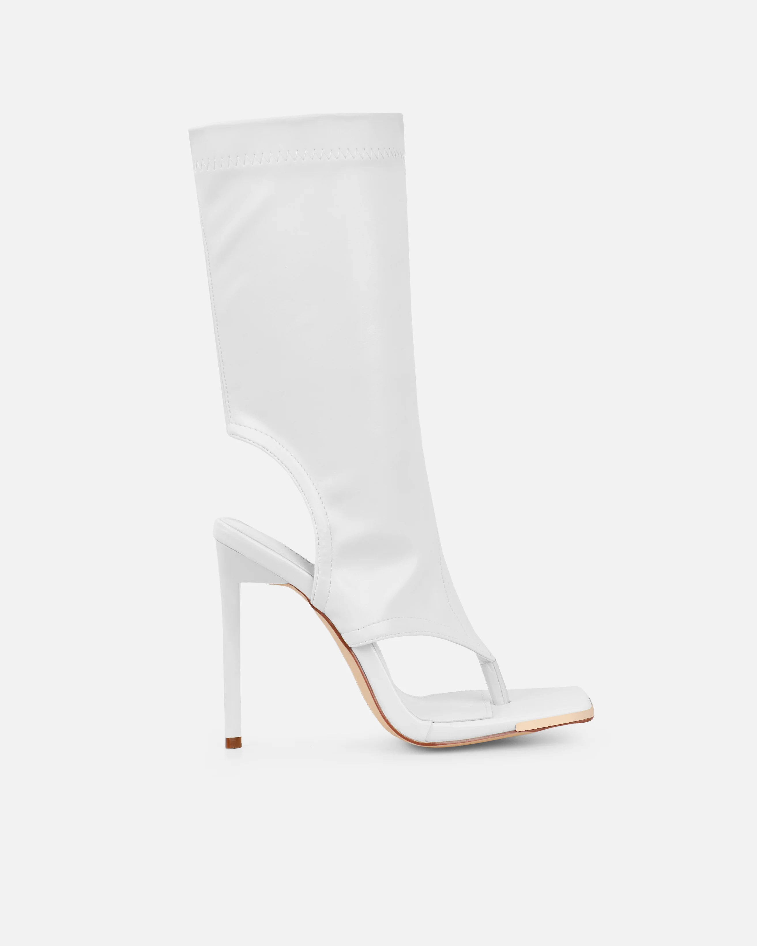 Senya White Toe Thong Heeled Boots - Image 2