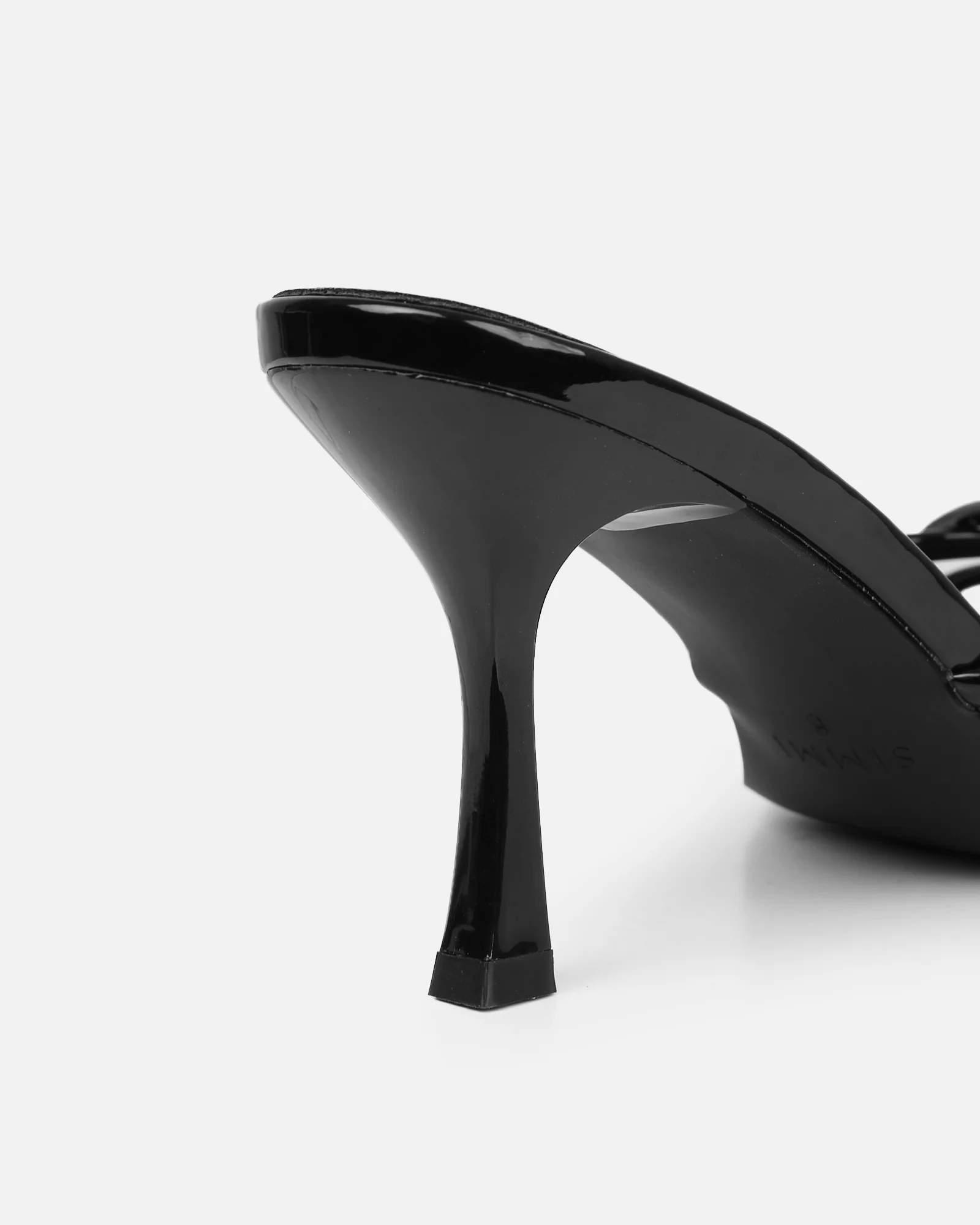 Shadee Black Patent Mid Heeled Sandals - Image 3