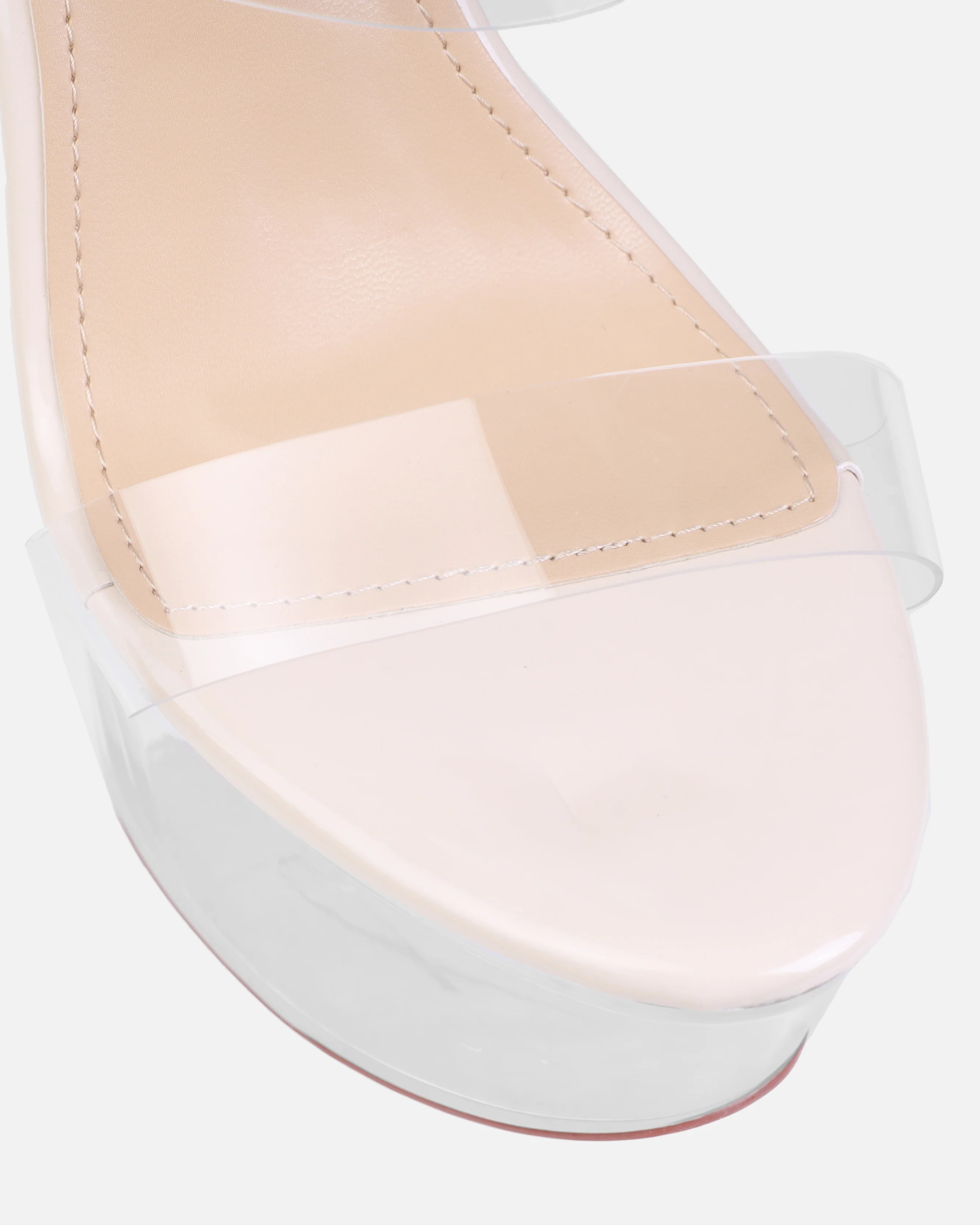 Shelly Stone Clear Platform Mules - Image 4