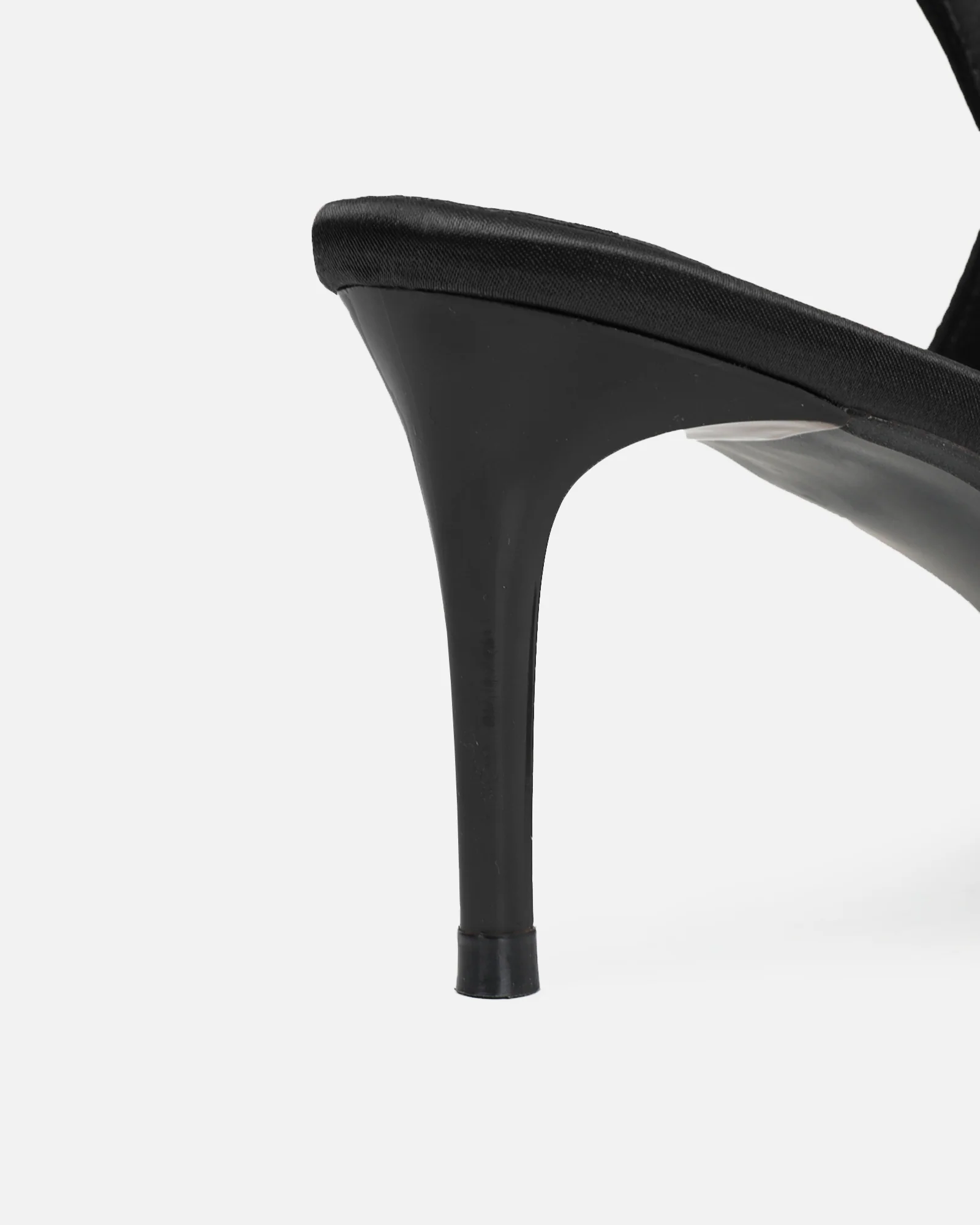 Sonika Black Satin Strappy Slingback Court Shoes - Image 3