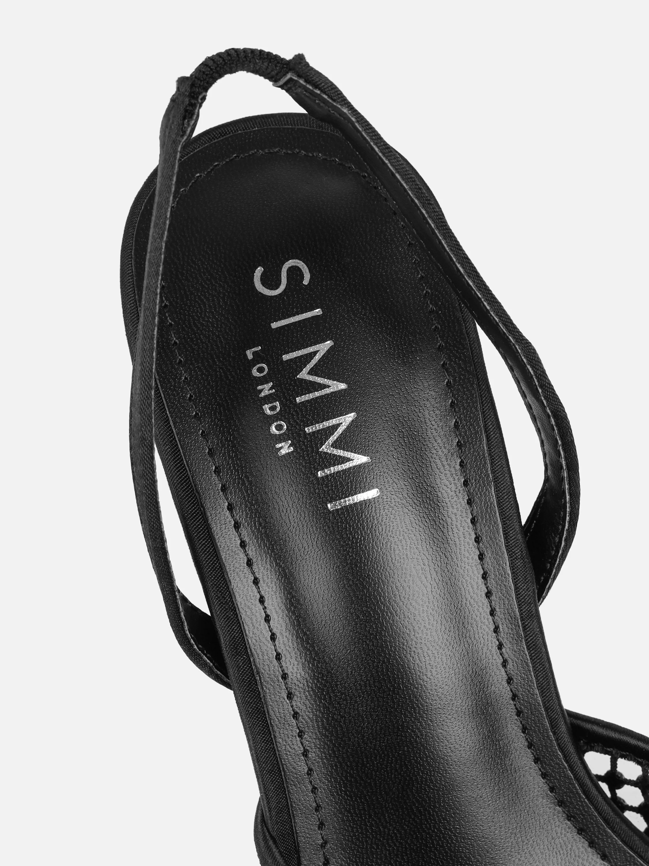 Starlight Black Diamante Mesh Heeled Sandals - Image 3