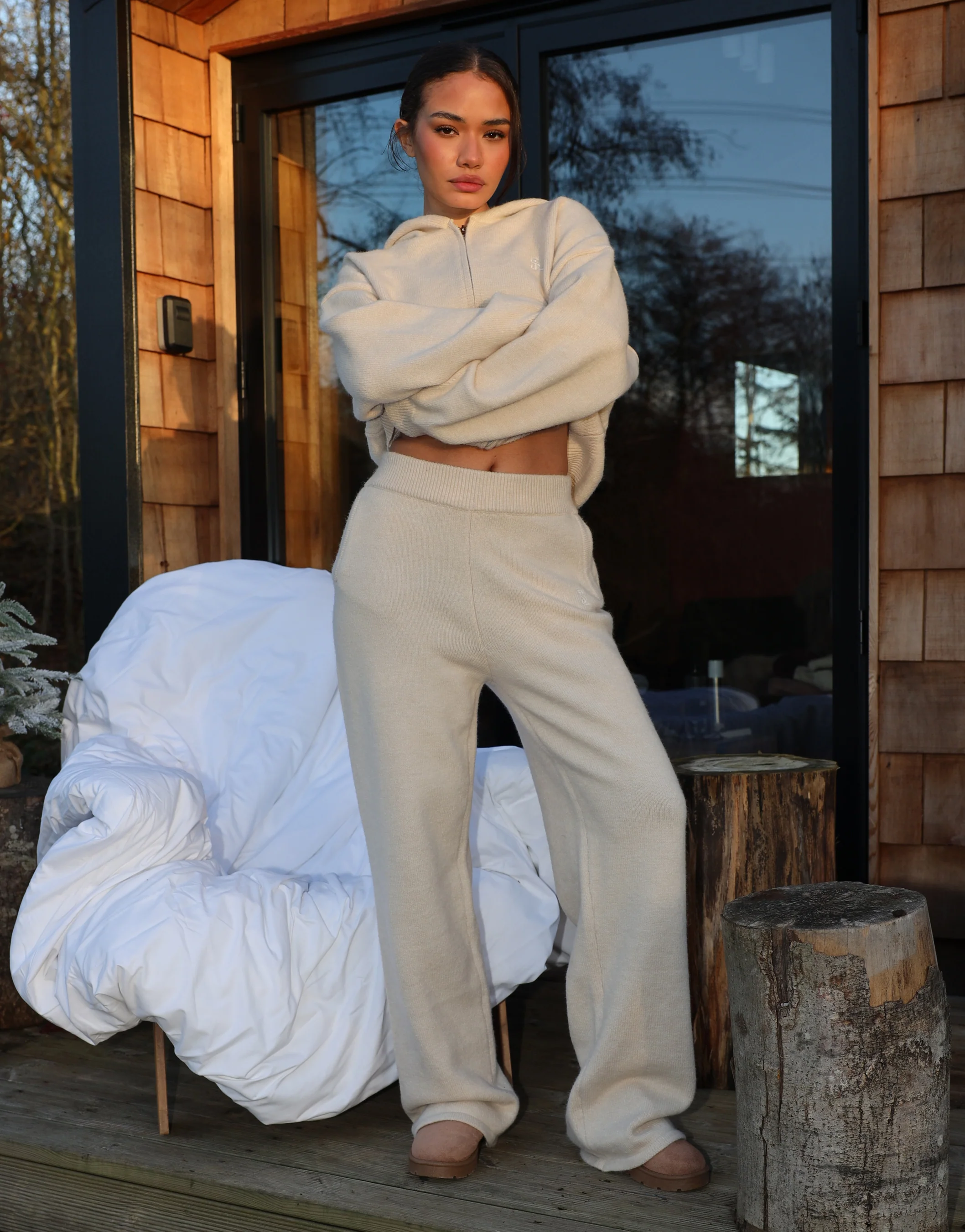 Sydney Simmi Studios Knitted Trousers In Beige - Image 2