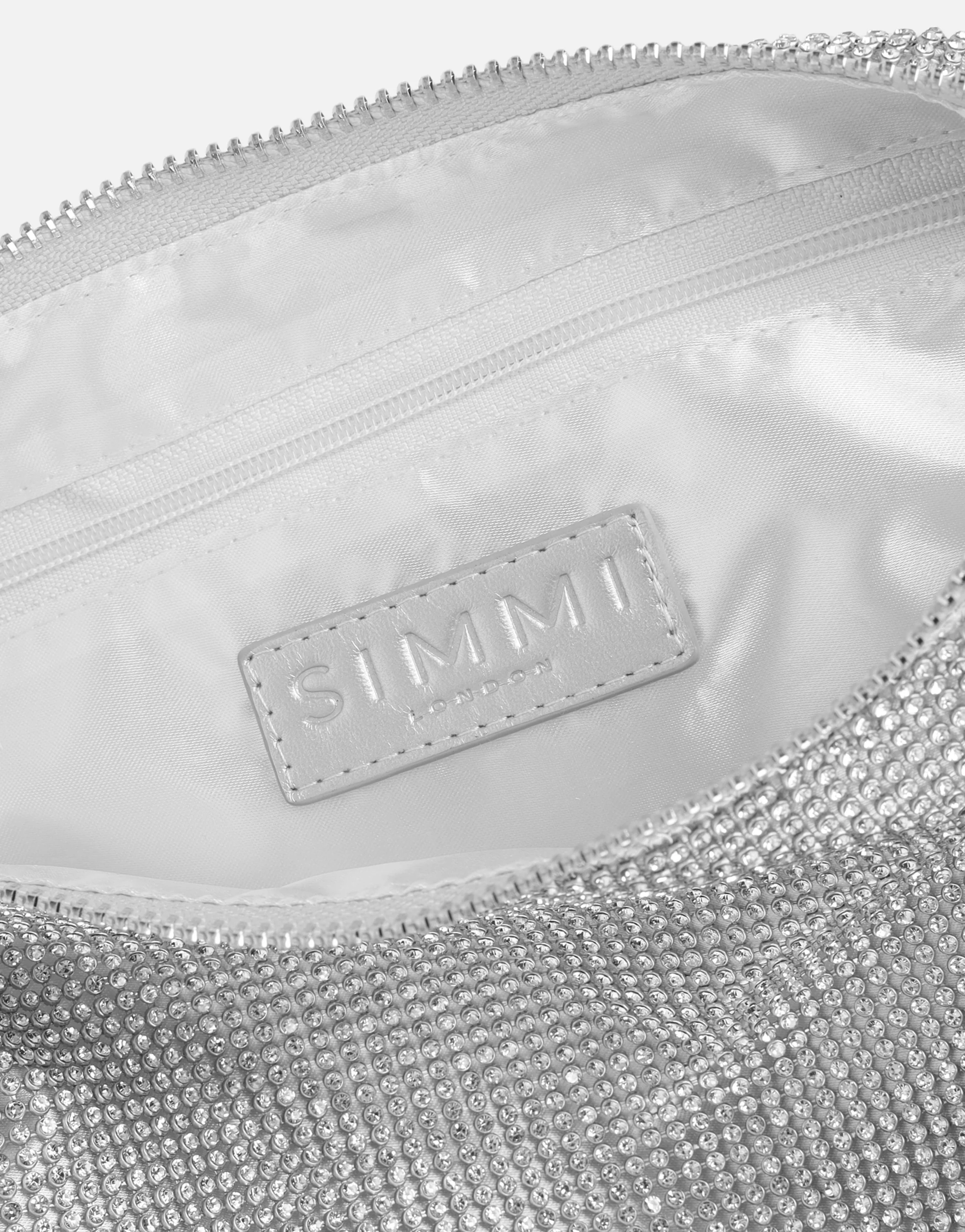 Talia Silver Diamante Shoulder Bag - Image 5