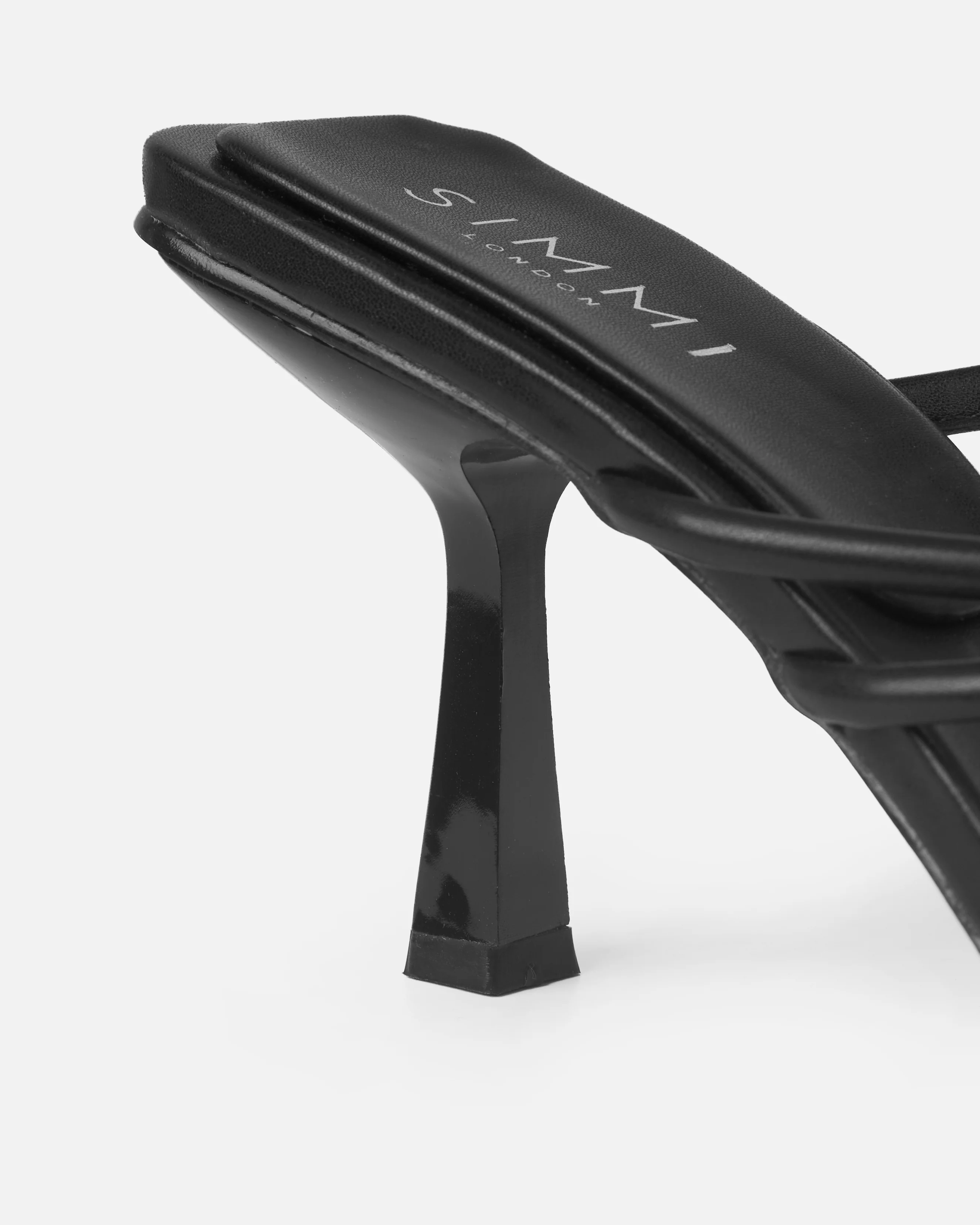 Tasha Ghouri Alisa Black Spiral Mid Heels - Image 3