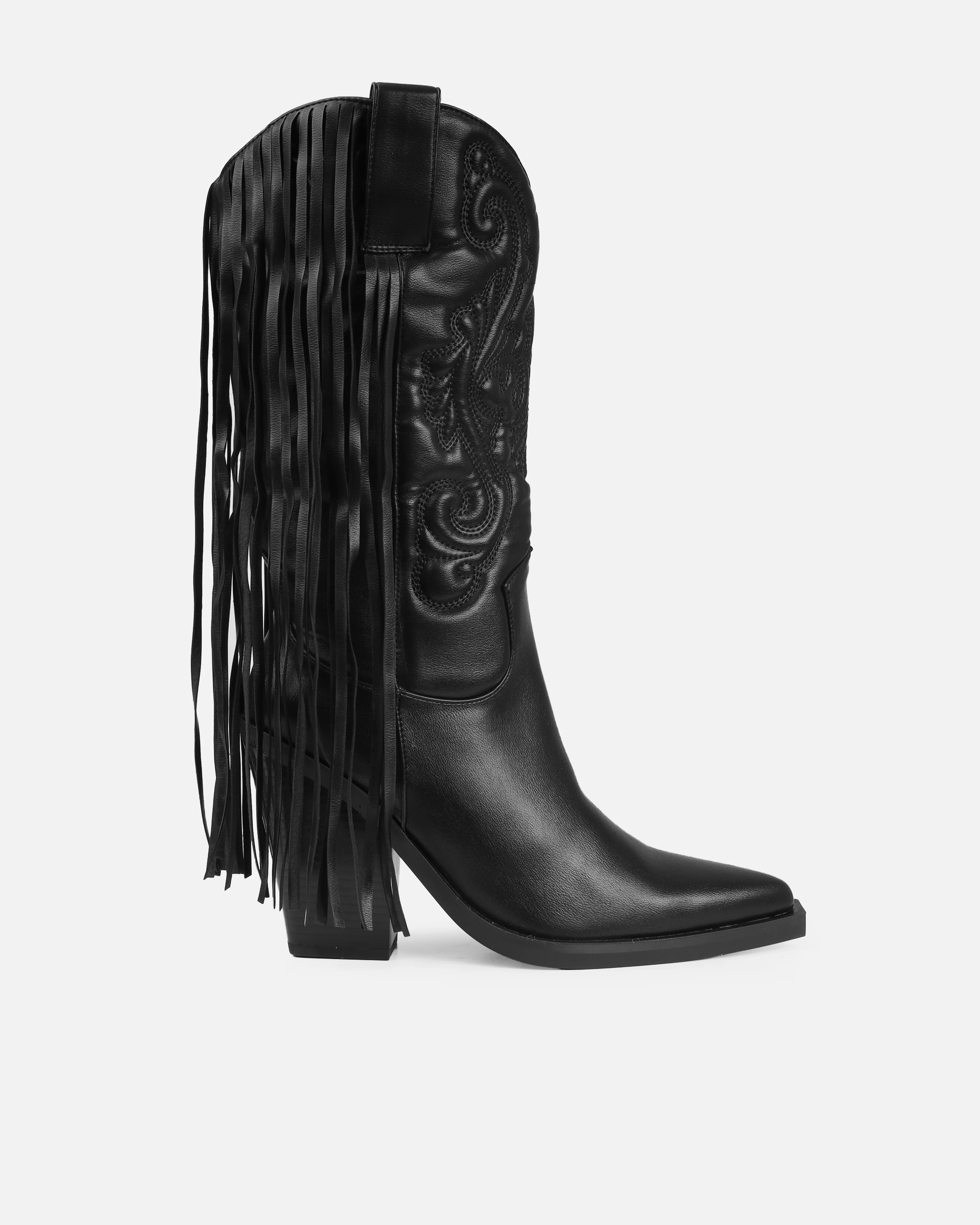 Tasha Ghouri Andrew Black Tassle Calf Western Boots - Image 2