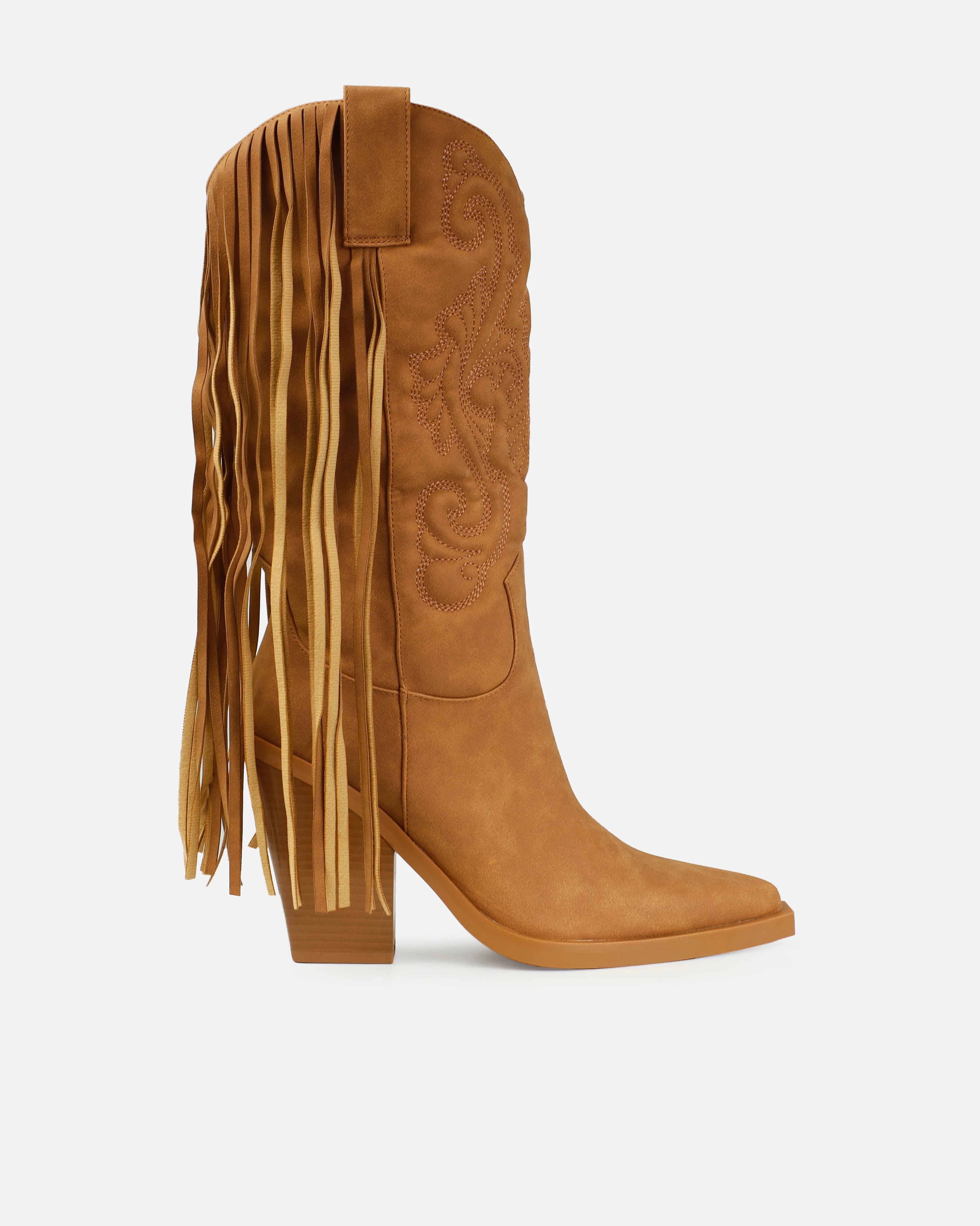 Tasha Ghouri Andrew Tan Tassle Calf Western Boots - Image 2
