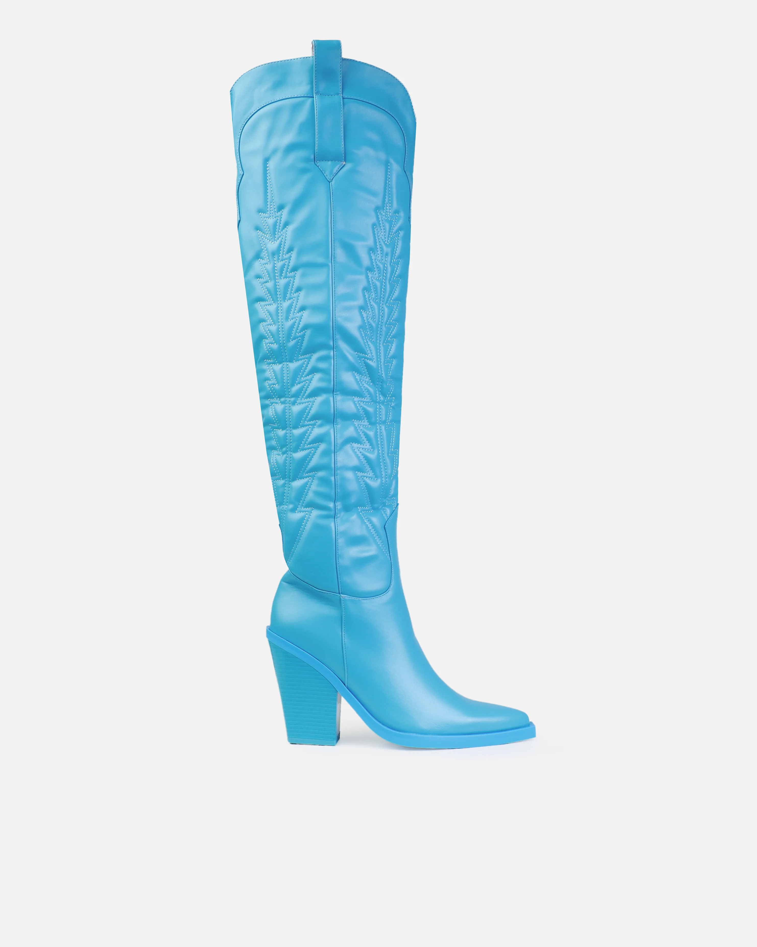 Tasha Ghouri Garcia Blue Over The Knee Western Boots - Image 2