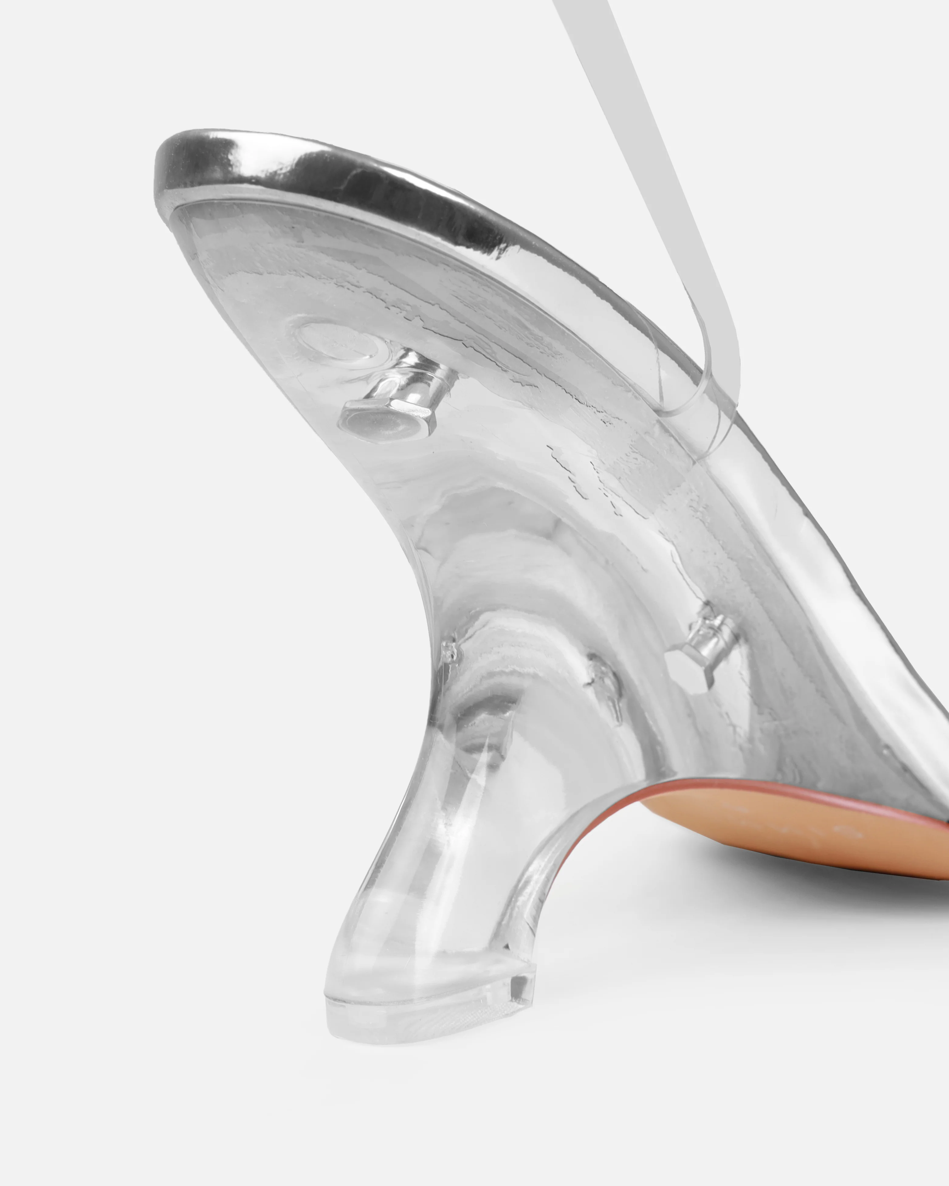Tasha Ghouri Noana Silver Patent Clear Wedges - Image 3