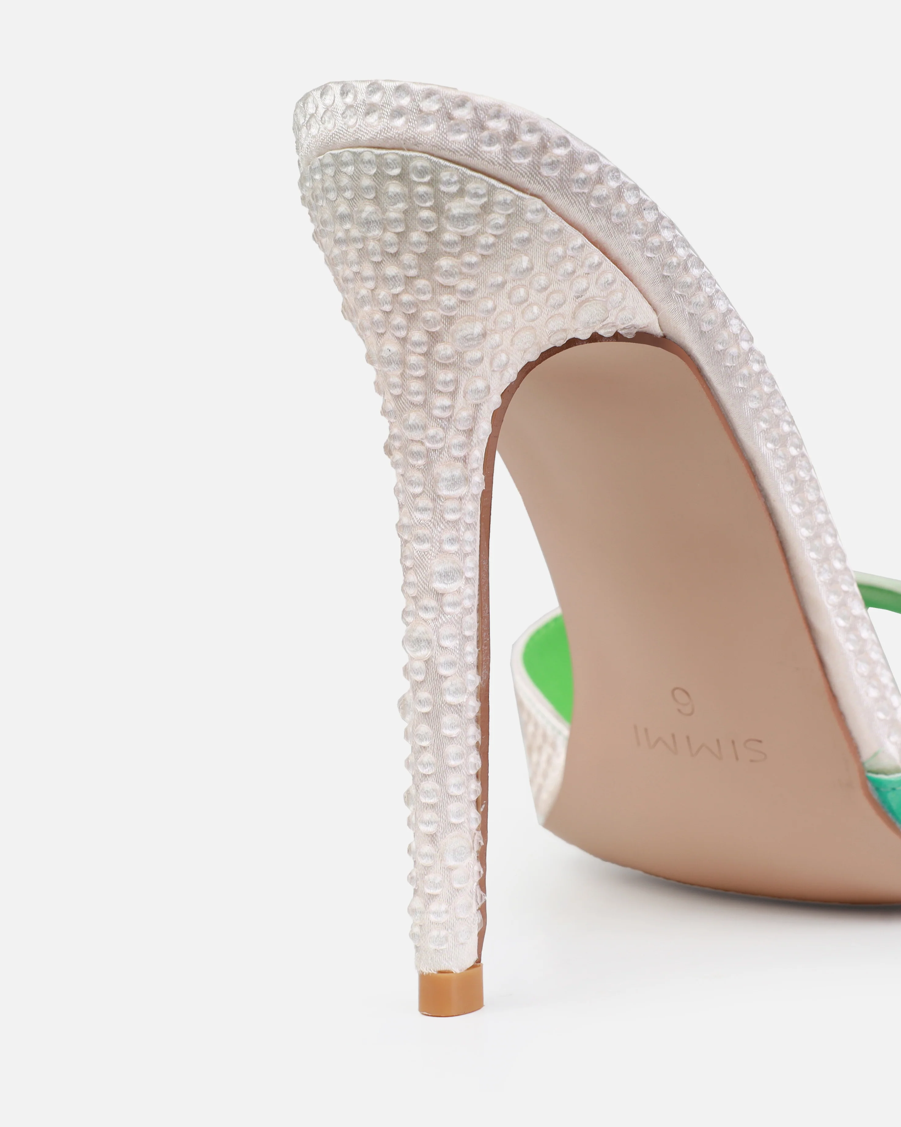 Tasha Ghouri Reef Green Droplet Stiletto Mules - Image 3