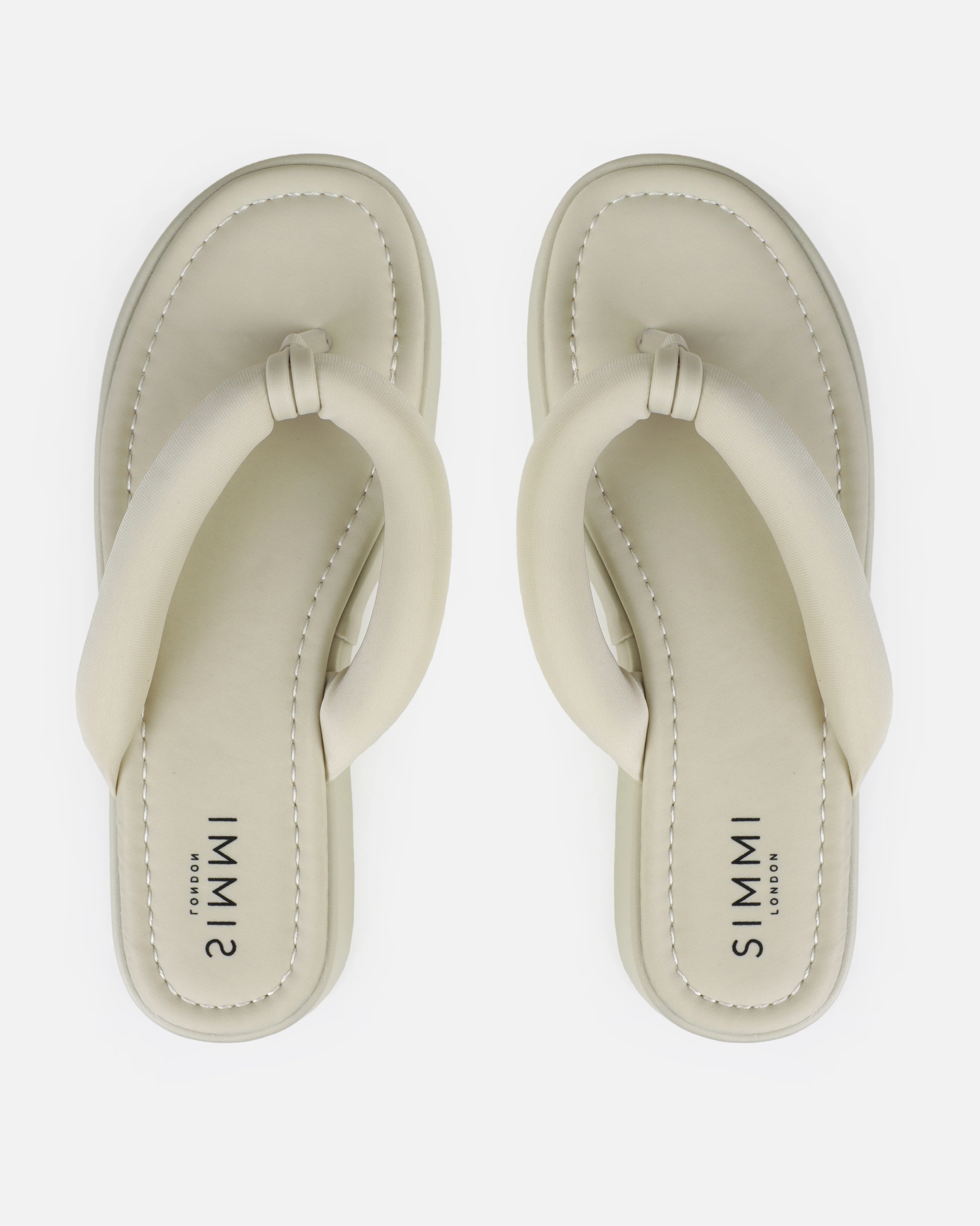 Tasha Ghouri Rowena Stone Lycra Toe Thong Flatform Sandals - Image 3