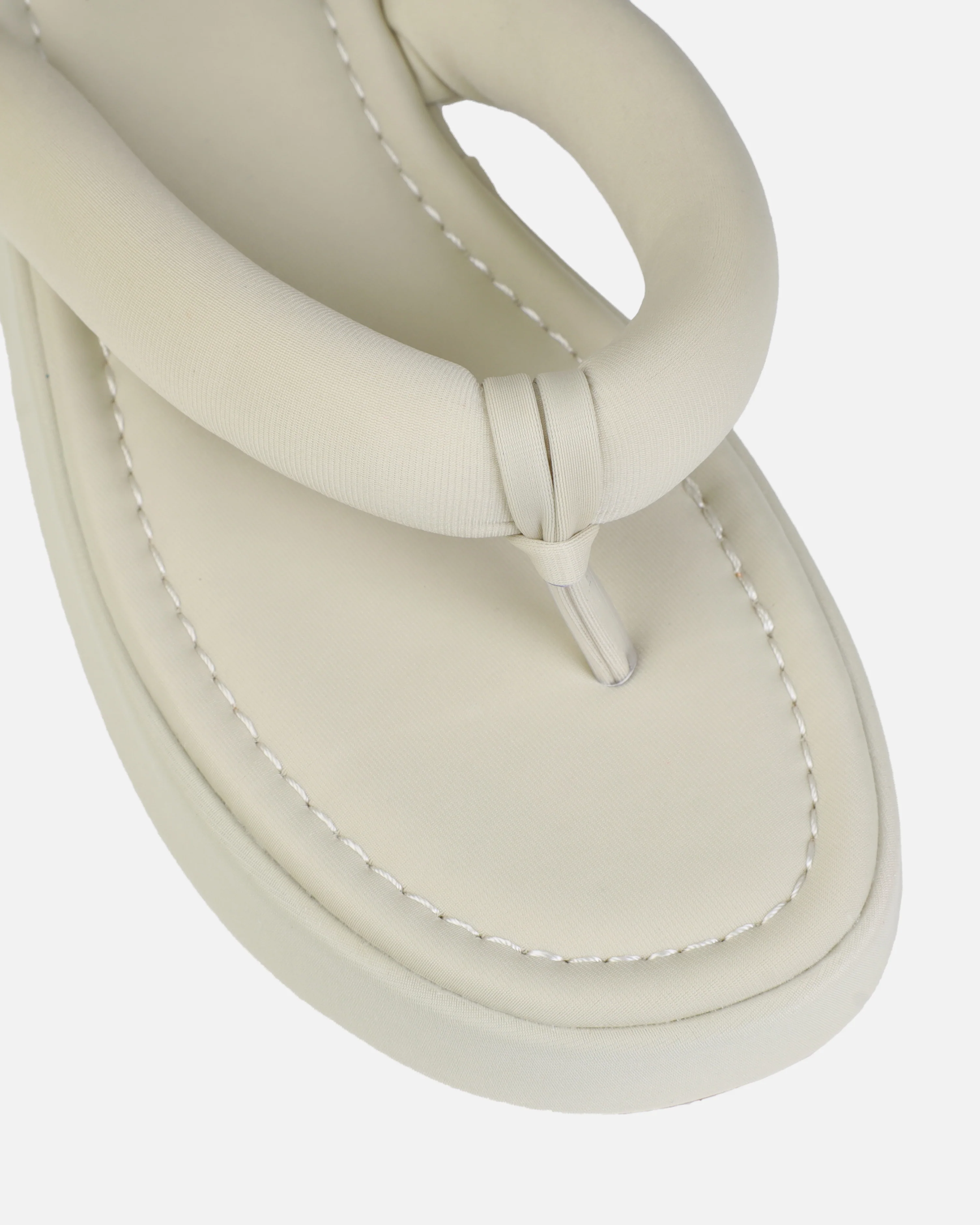 Tasha Ghouri Rowena Stone Lycra Toe Thong Flatform Sandals - Image 4