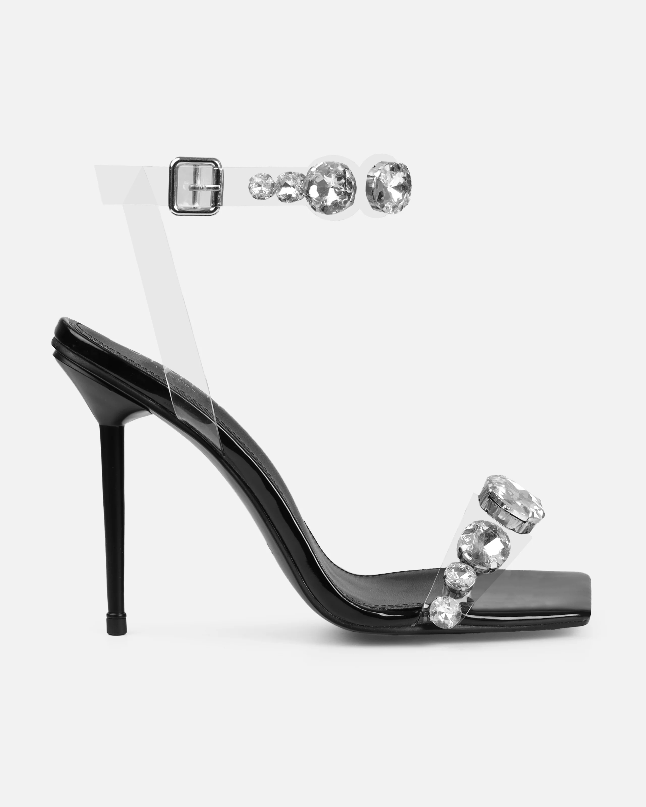 Tasha Ghouri Serlida Black Clear Gem Heels - Image 2