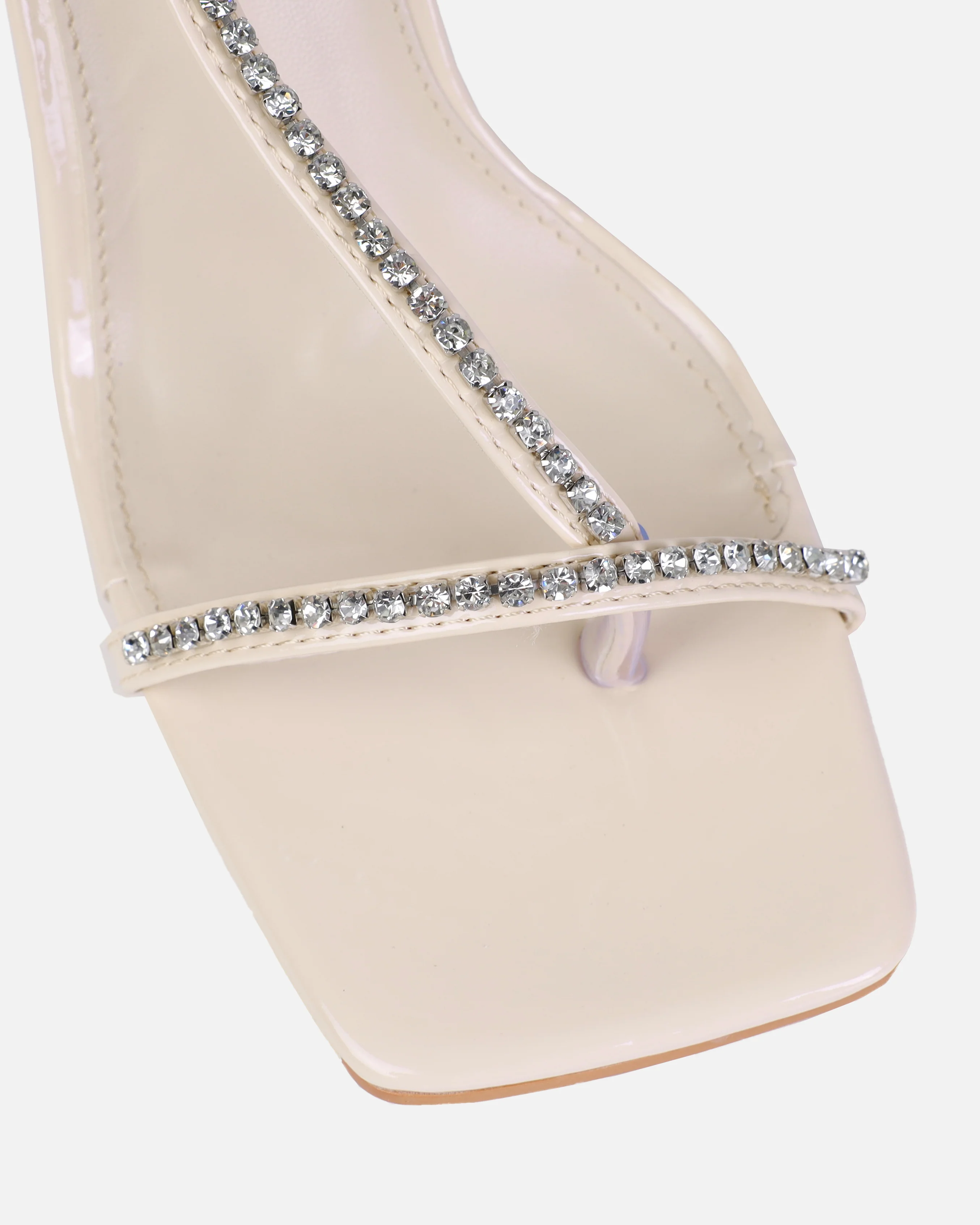 Tiamo Stone Diamante Toe Thong Heart Heels - Image 4
