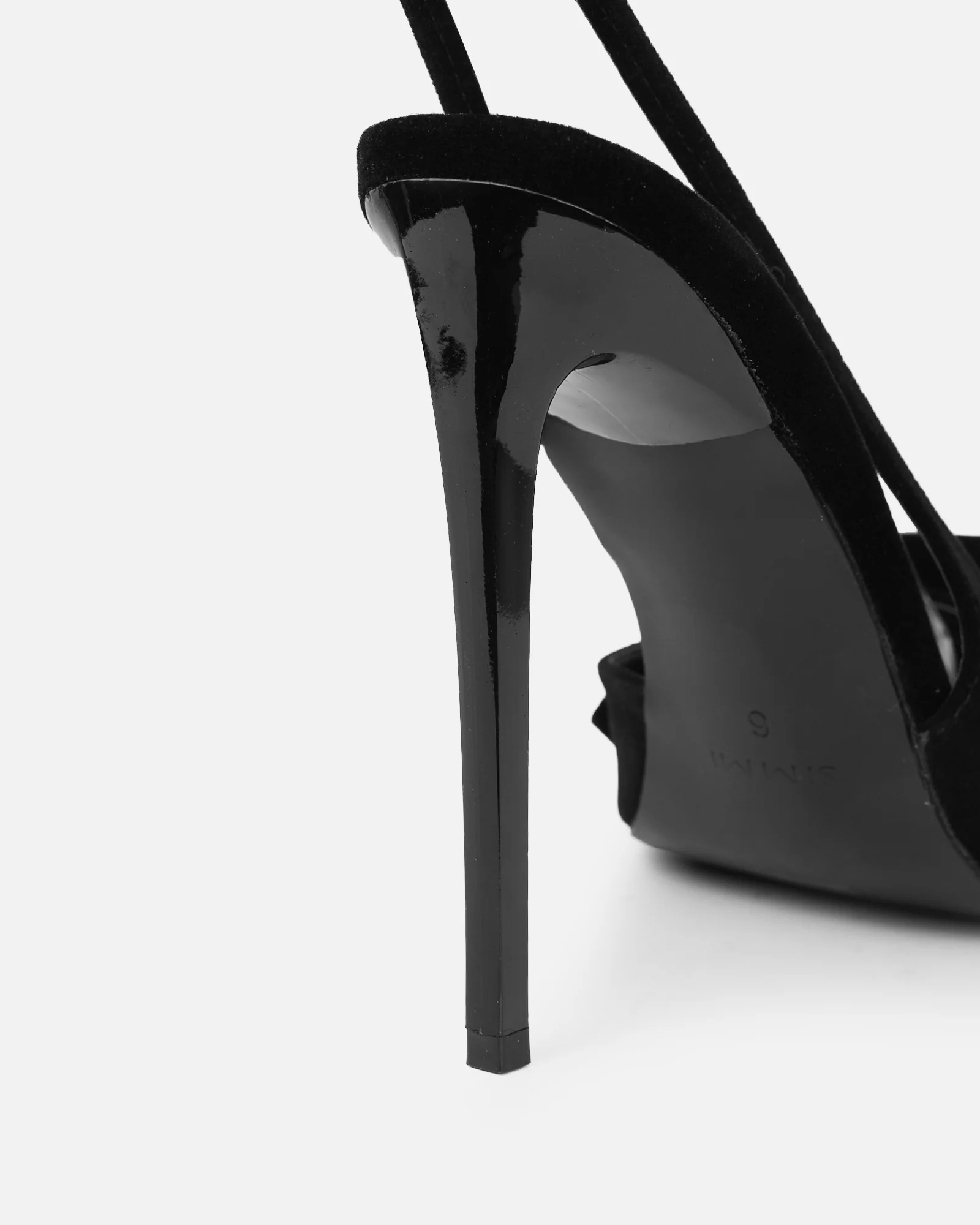 Toppaz Black Velvet Bow Heeled Sandals - Image 3