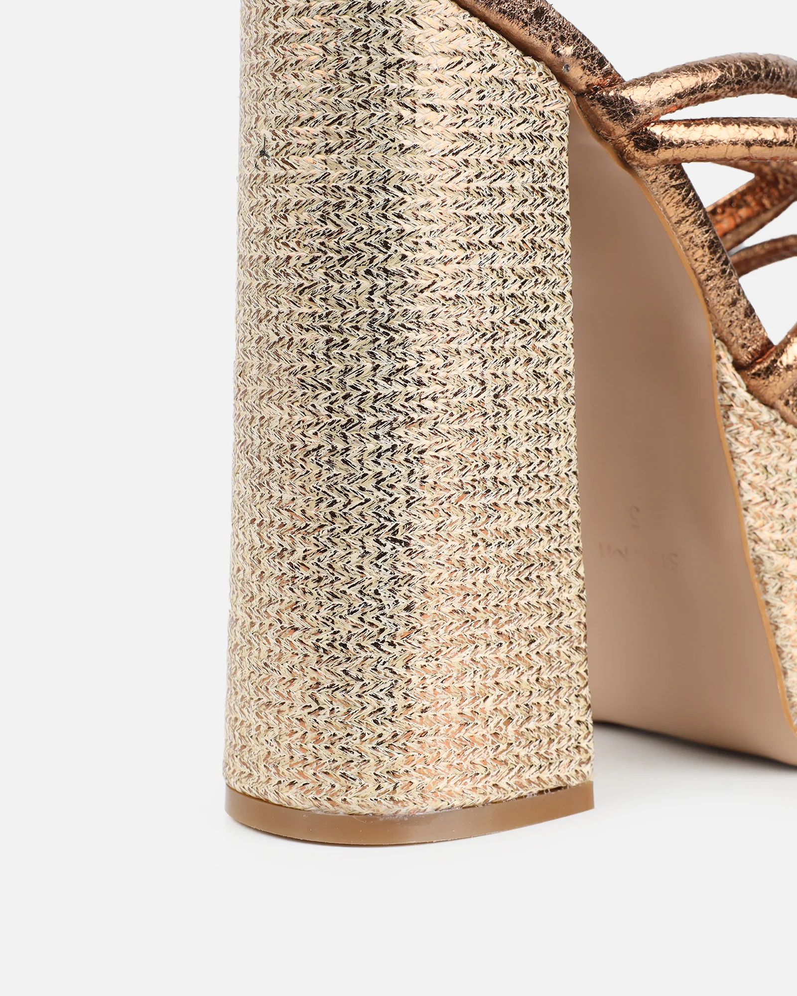 Troppaz Bronze Metallic Platform Heeled Sandals - Image 3