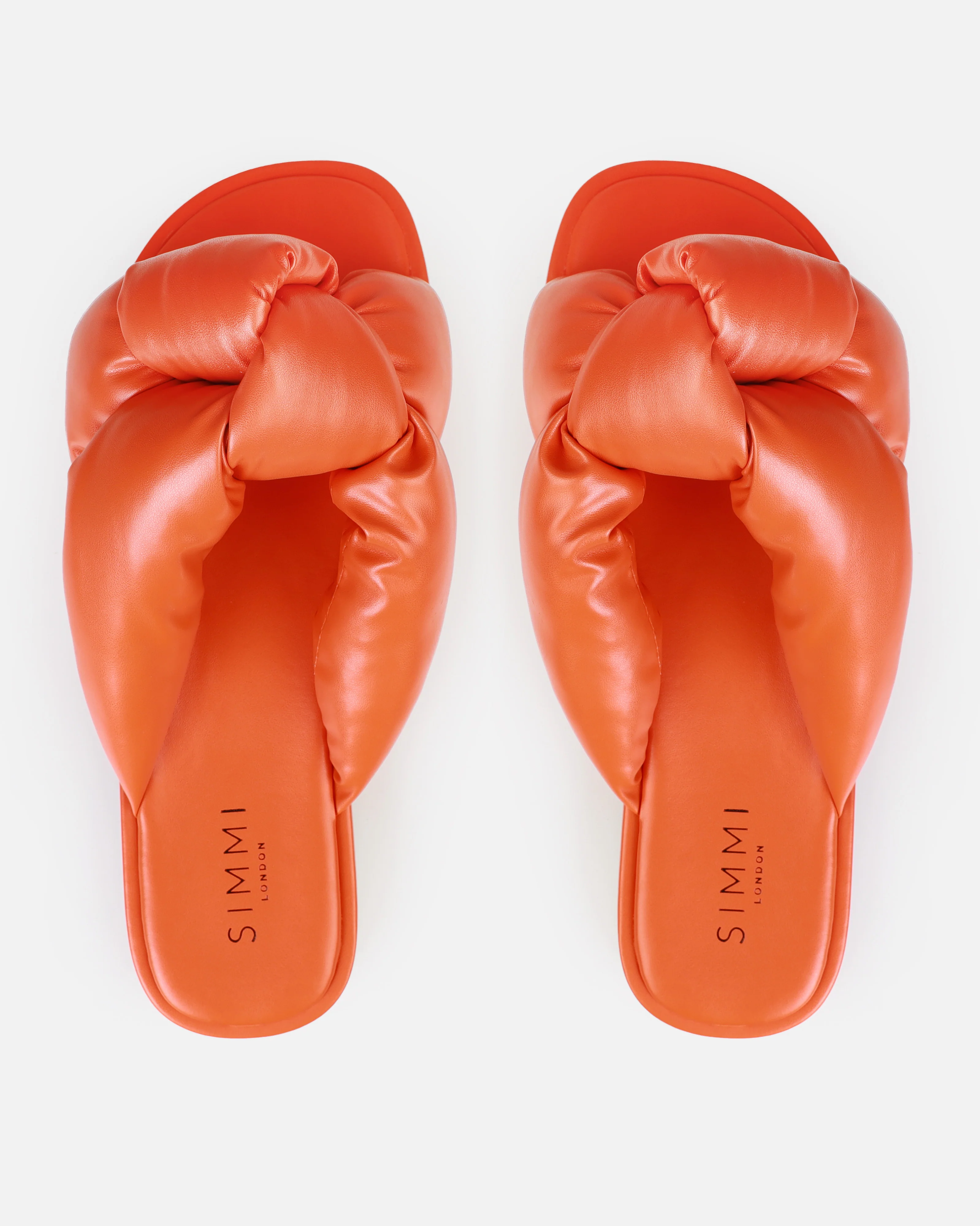 Vetta Orange Padded Knot Flat Slides - Image 3