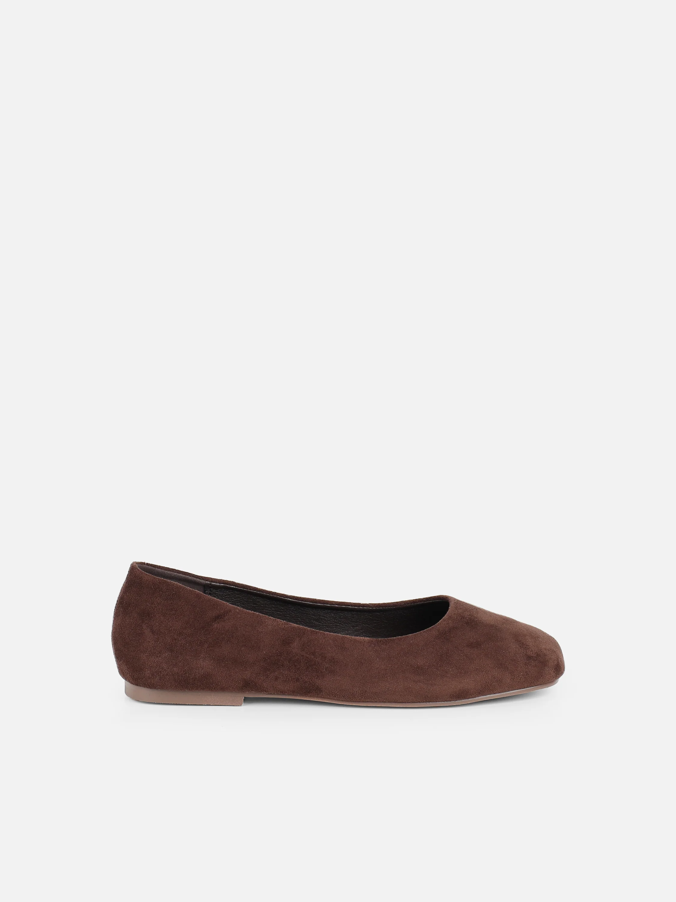 Viktoria Brown Suede Ballerina Flats - Image 2