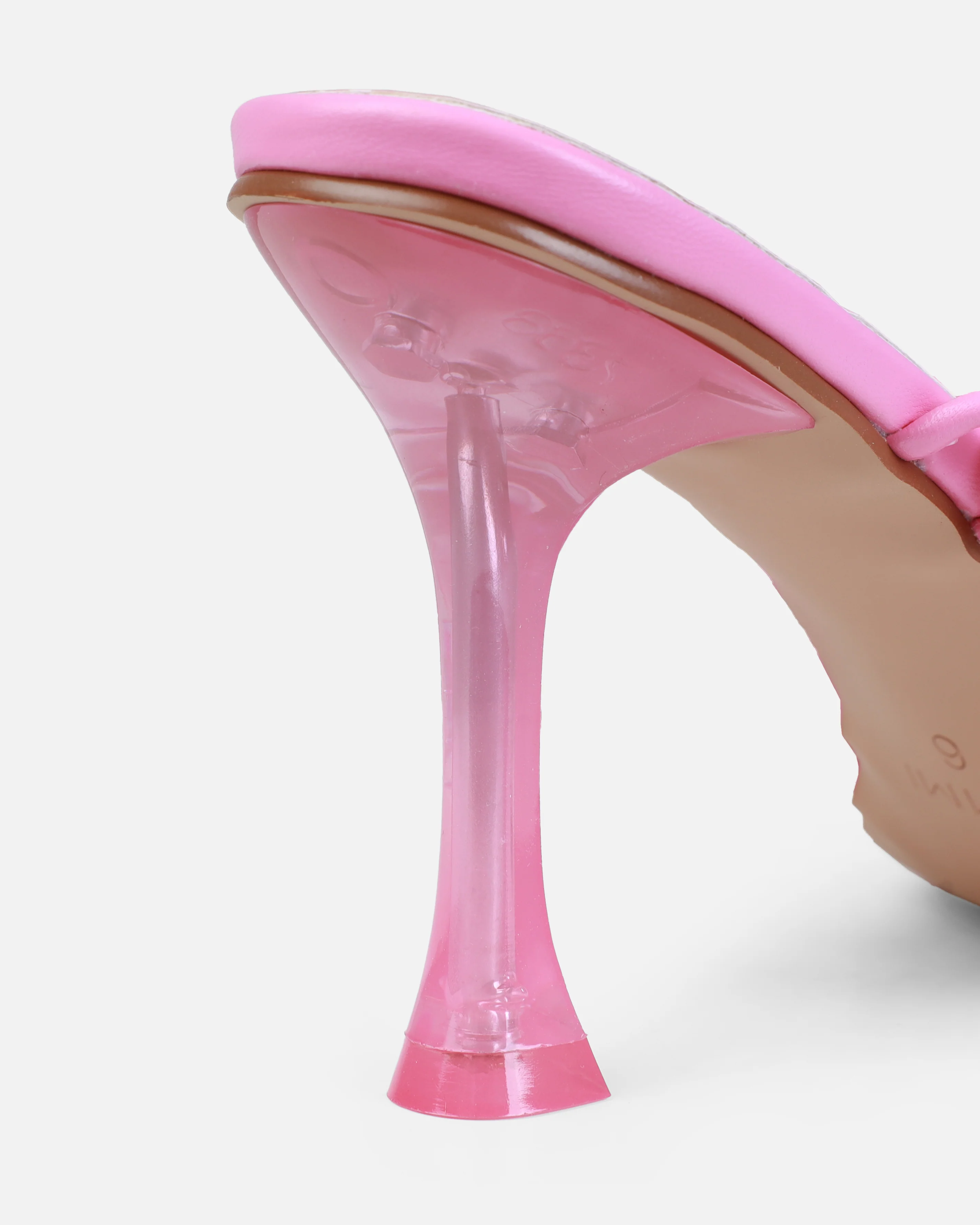 Willowe Pink Butterfly Toe Thong Lace Up Mid Heels - Image 3