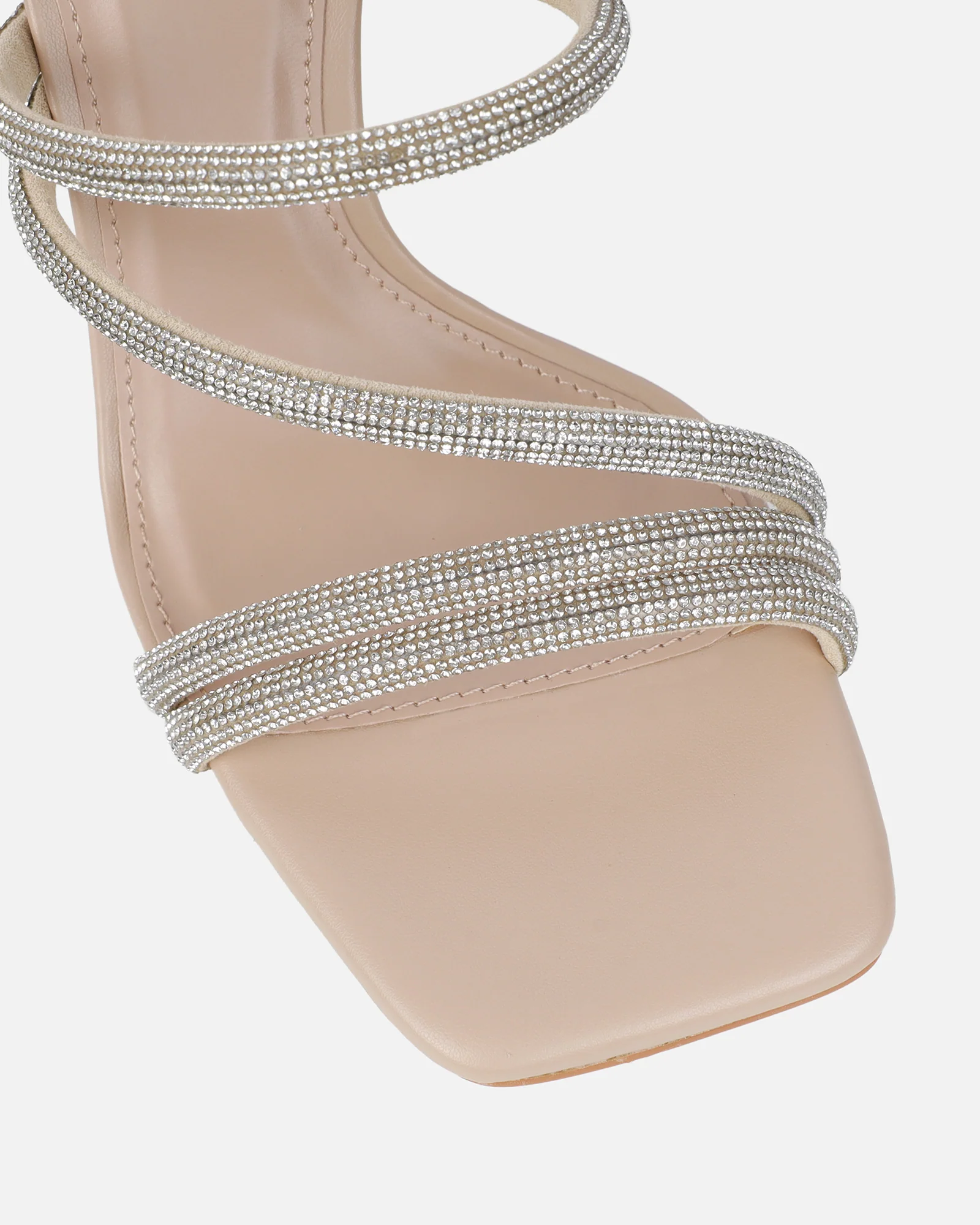 Zita Nude Diamante Mid Heeled Mules - Image 4